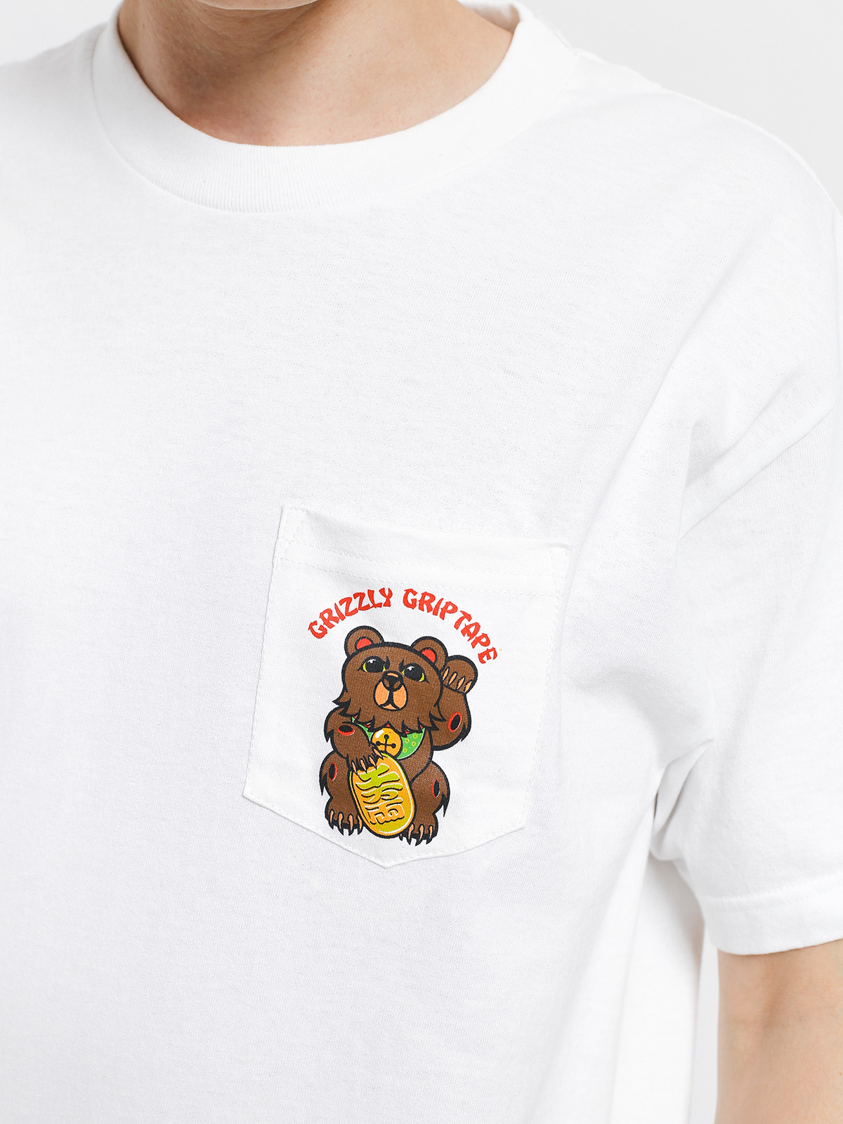 T-shirt Grizzly Griptape Lucky Bear Pocket (white)