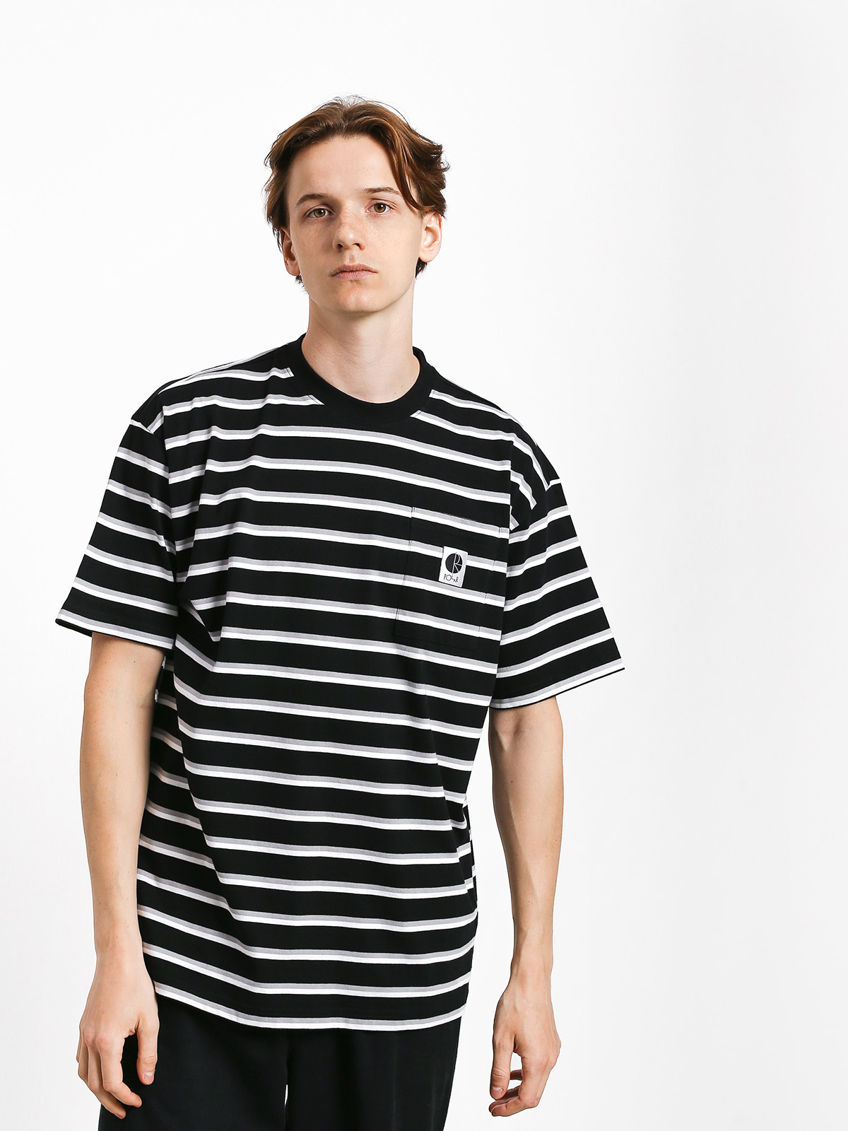 T-shirt Polar Skate Stripe Pocket (black)
