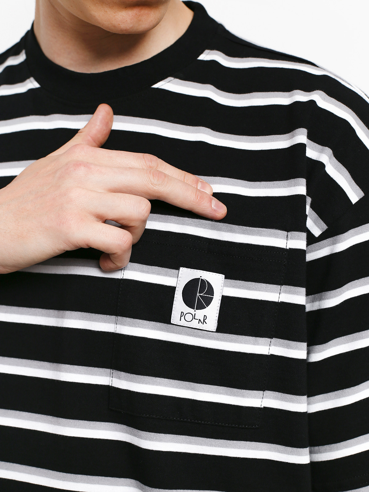 T-shirt Polar Skate Stripe Pocket (black)