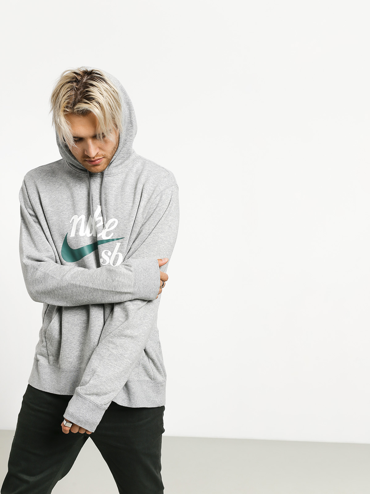 Bluza z kapturem Nike SB Washed Icon HD (dk grey heather/summit white/bicoastal)