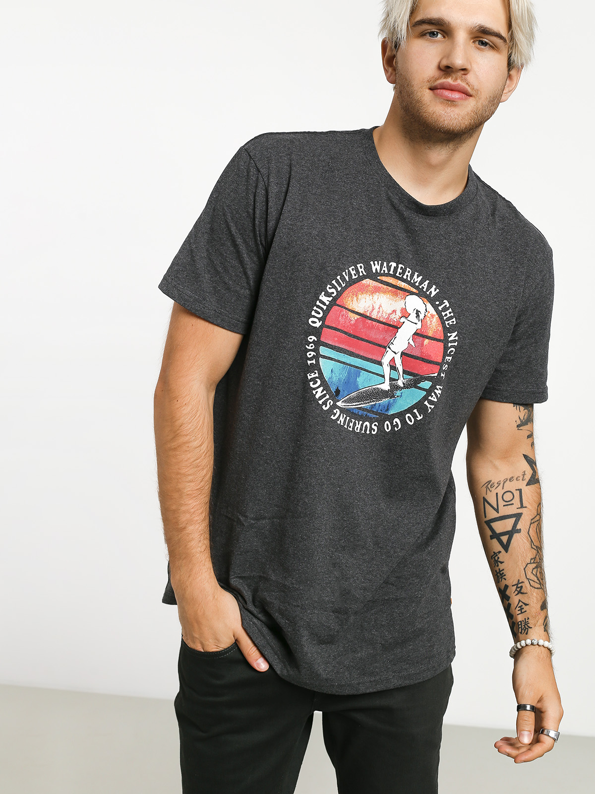 T-shirt Quiksilver Abstract Trim (charcoal heather)