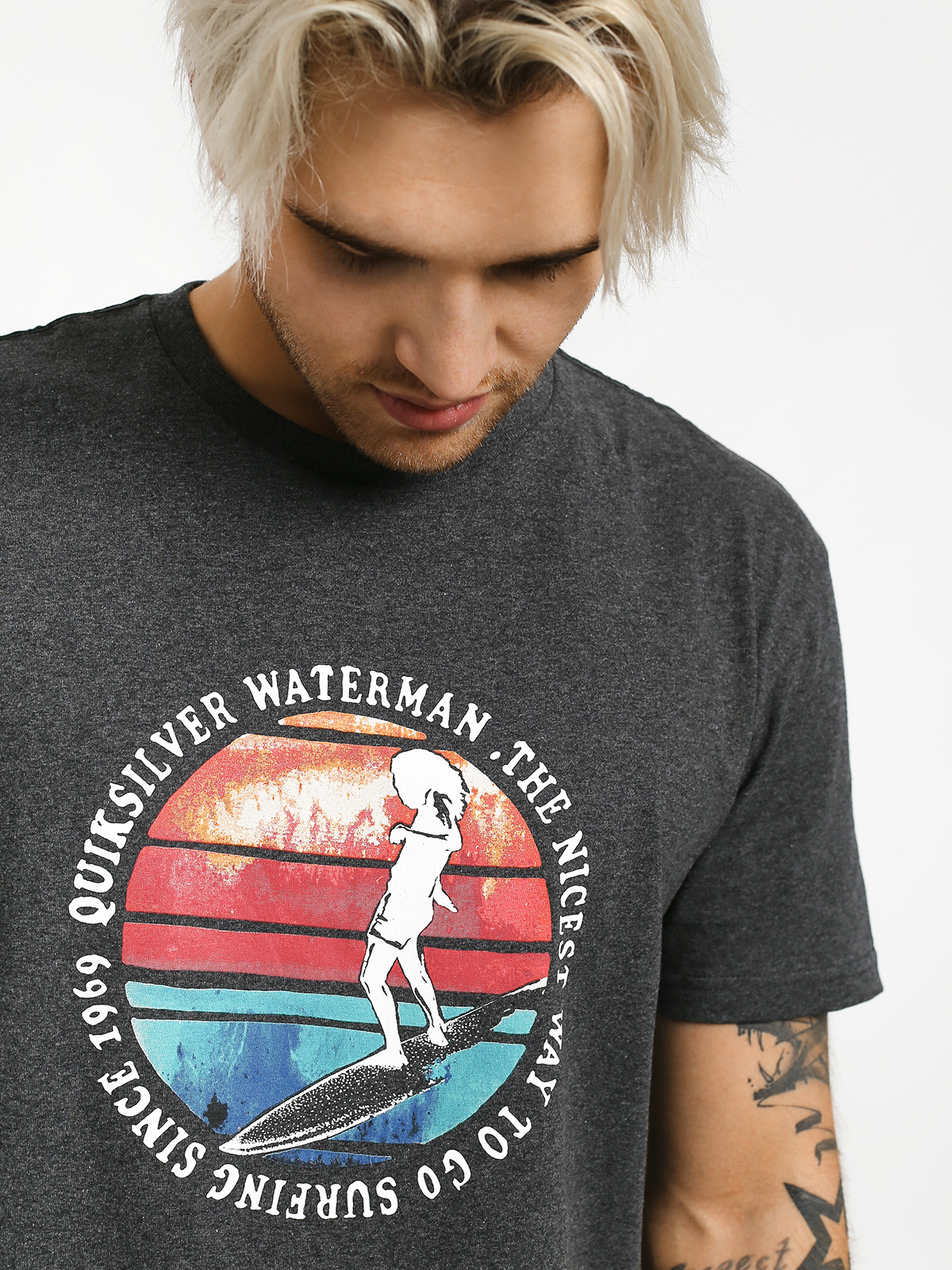 T-shirt Quiksilver Abstract Trim (charcoal heather)