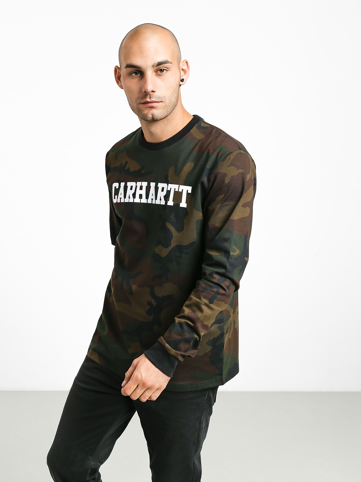 Longsleeve Carhartt WIP College (camo evergreen/white)