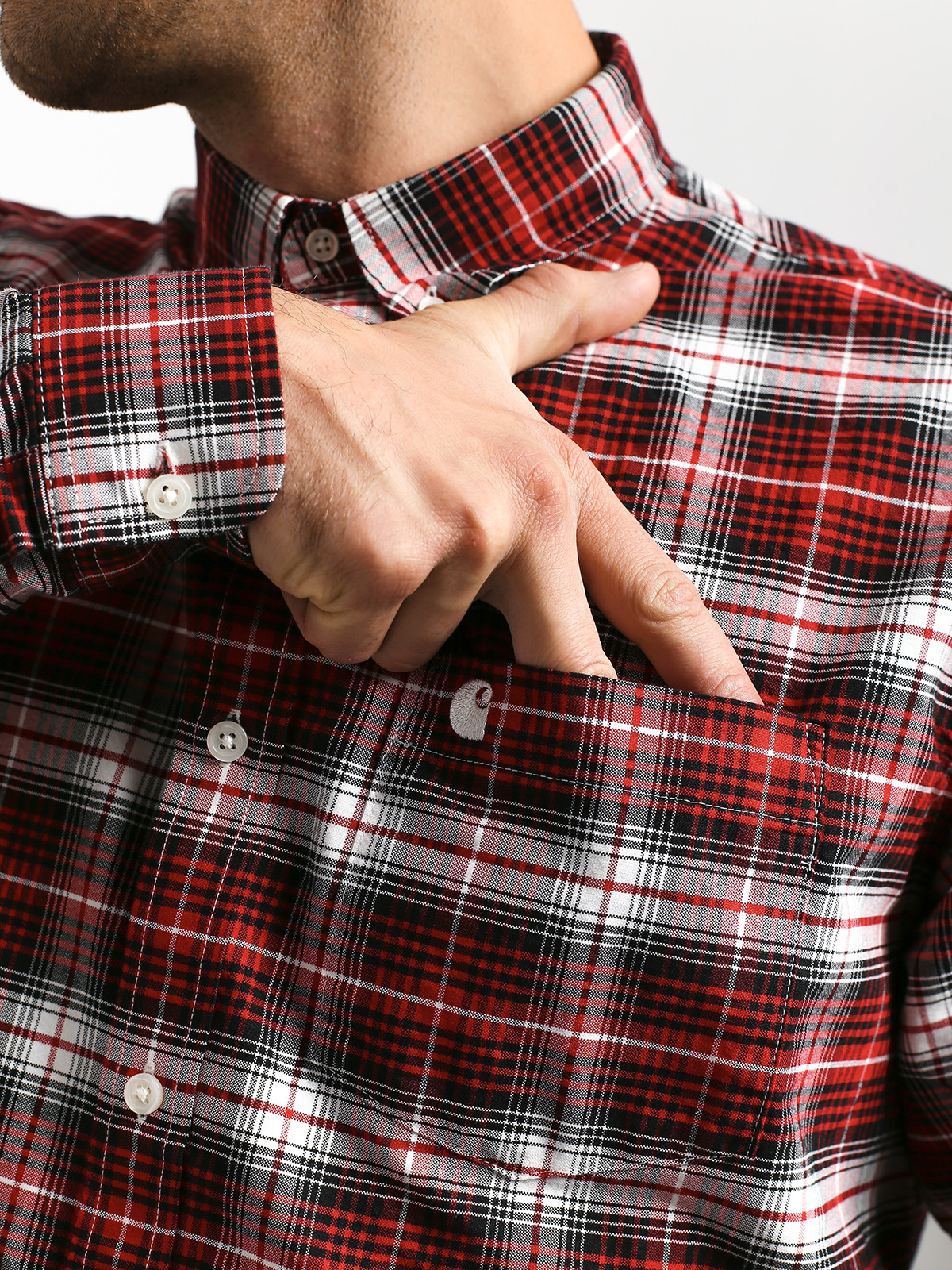 Koszula Carhartt WIP Linville (linville check cardinal/wax)