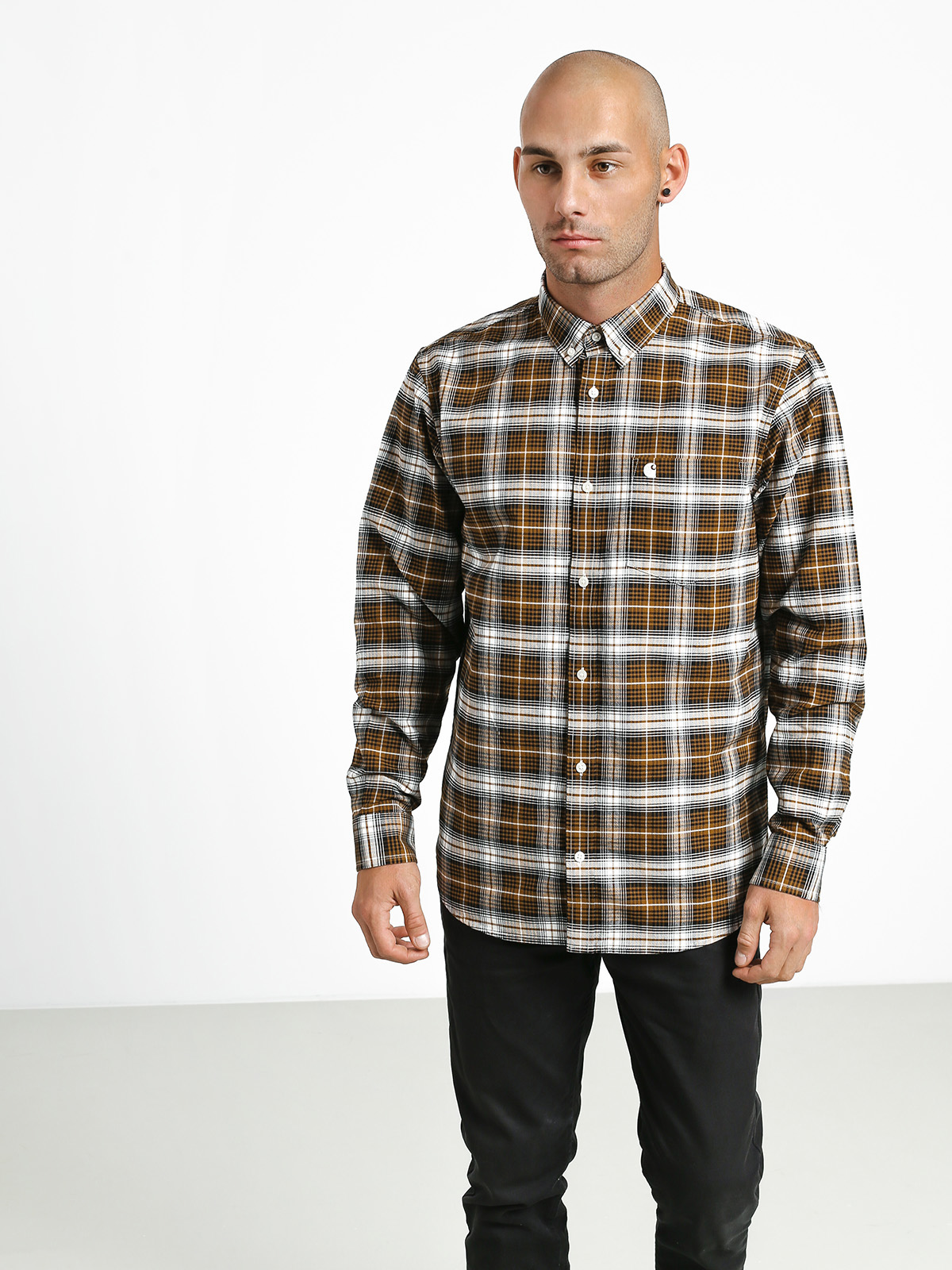 Koszula Carhartt WIP Linville (linville check hamilton brown/wax)