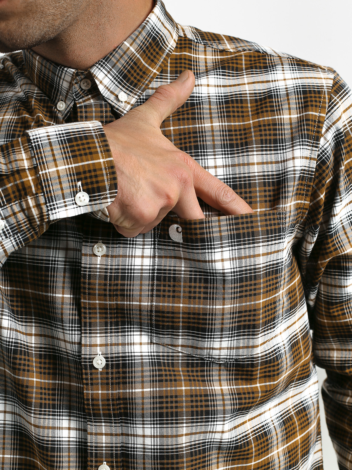 Koszula Carhartt WIP Linville (linville check hamilton brown/wax)