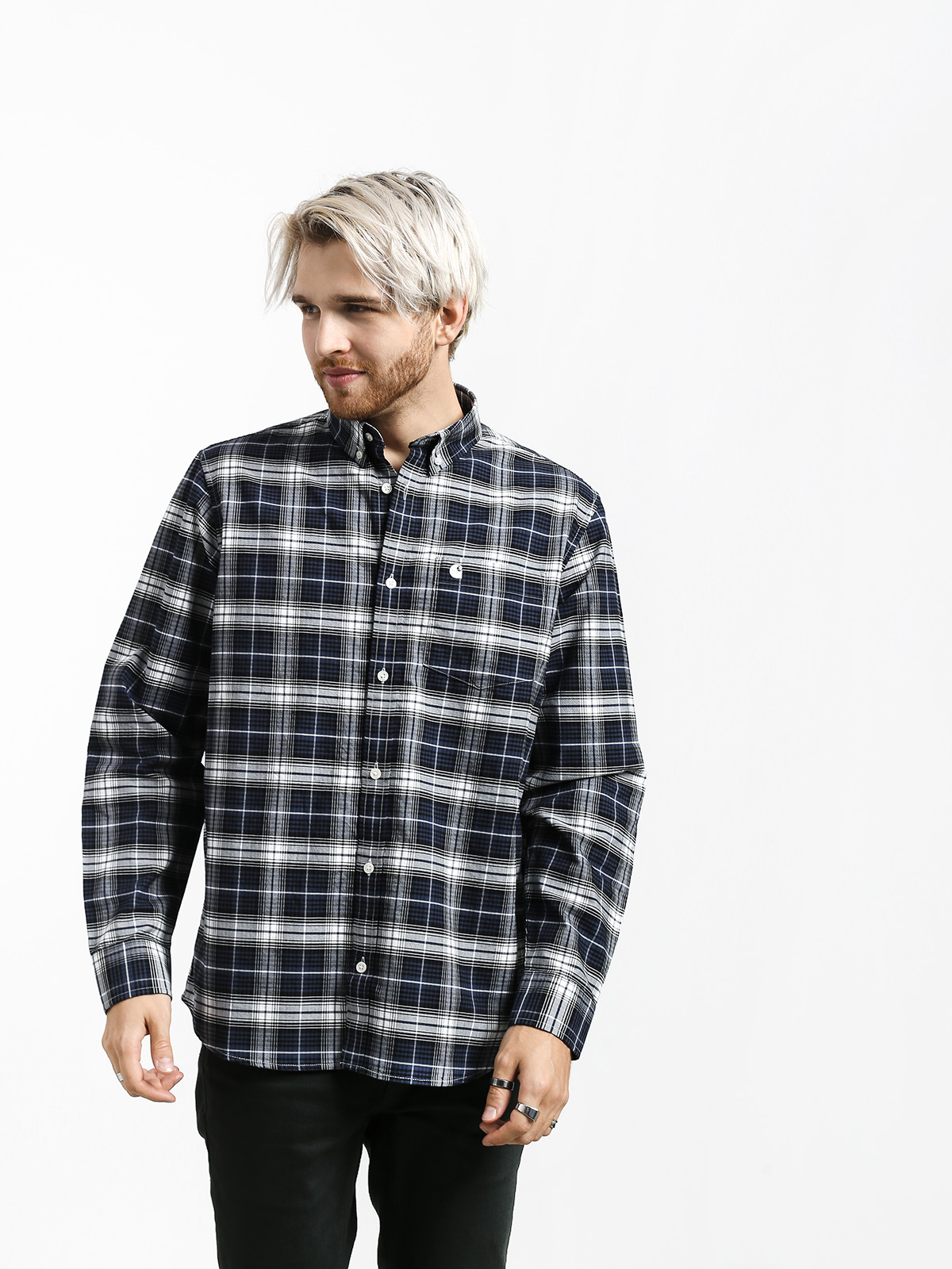 Longsleeve Carhartt WIP Linville (linville check blue/wax)