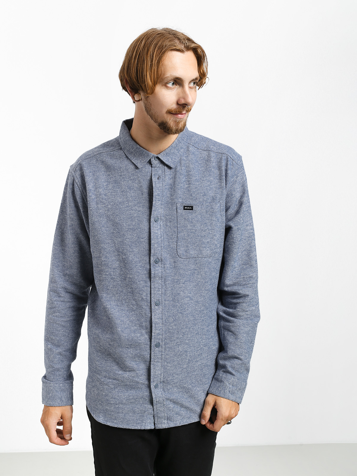 Koszula RVCA Blackand Flannel L (china blue)