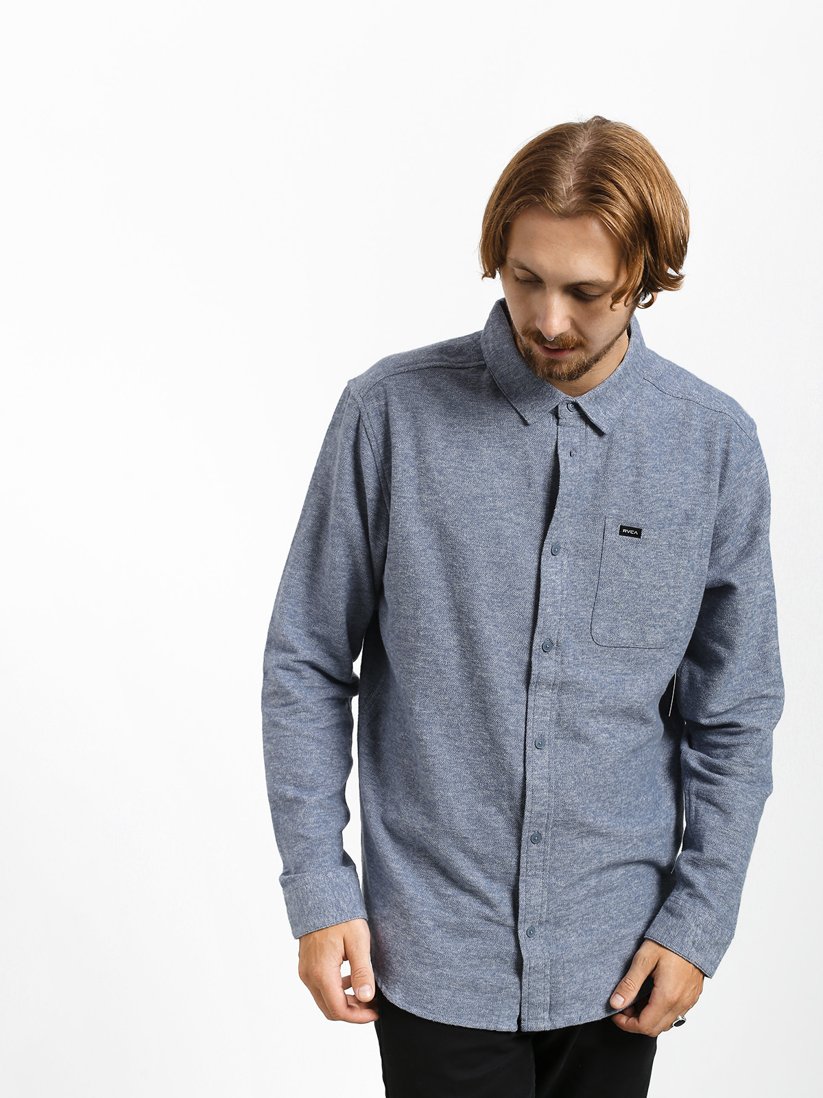 Koszula RVCA Blackand Flannel L (china blue)