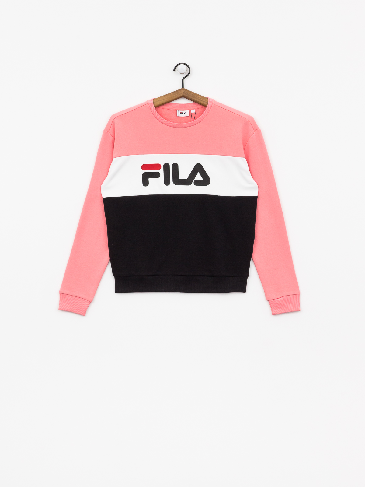 Bluza Fila Leah Crew Wmn (black/quarz pink/bright white)