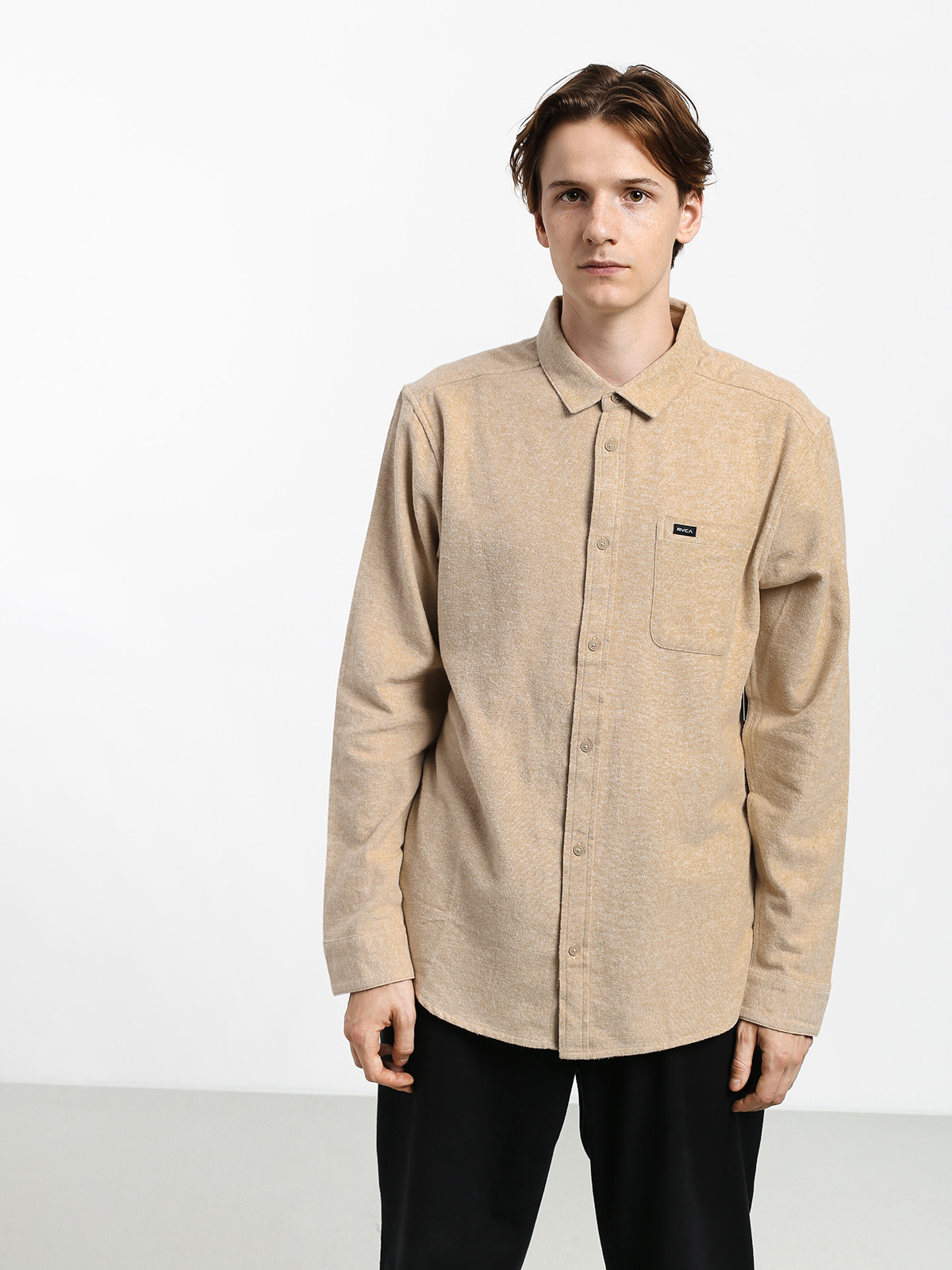 Koszula RVCA Blackand Flannel L (dust yellow)