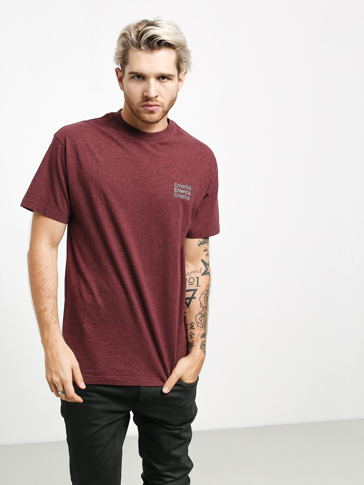 T-shirt Emerica New Stack (burgundy)
