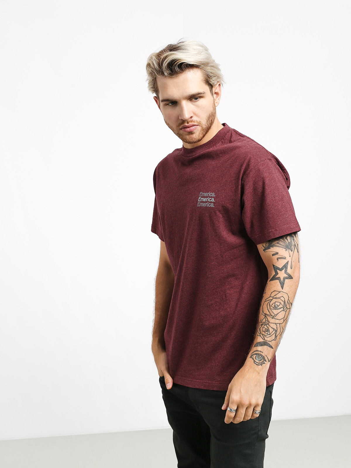 T-shirt Emerica New Stack (burgundy)