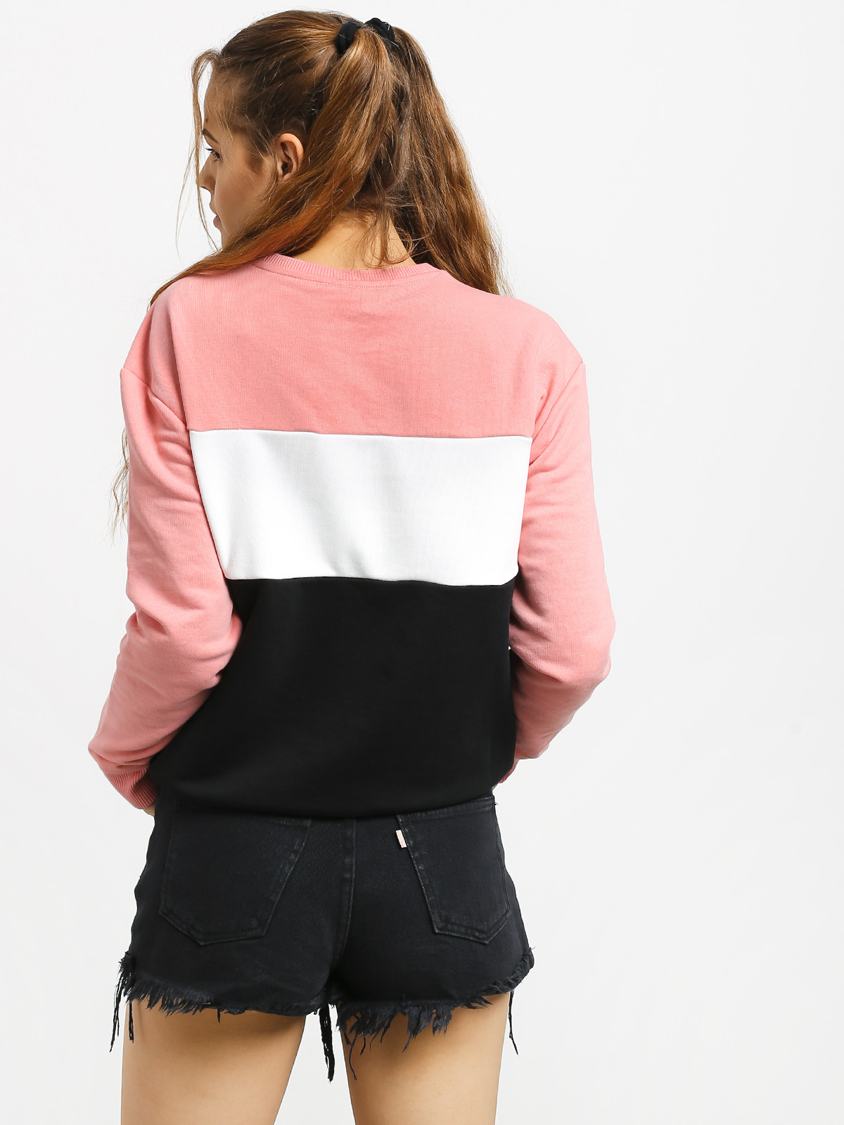 Bluza Fila Leah Crew Wmn (black/quarz pink/bright white)