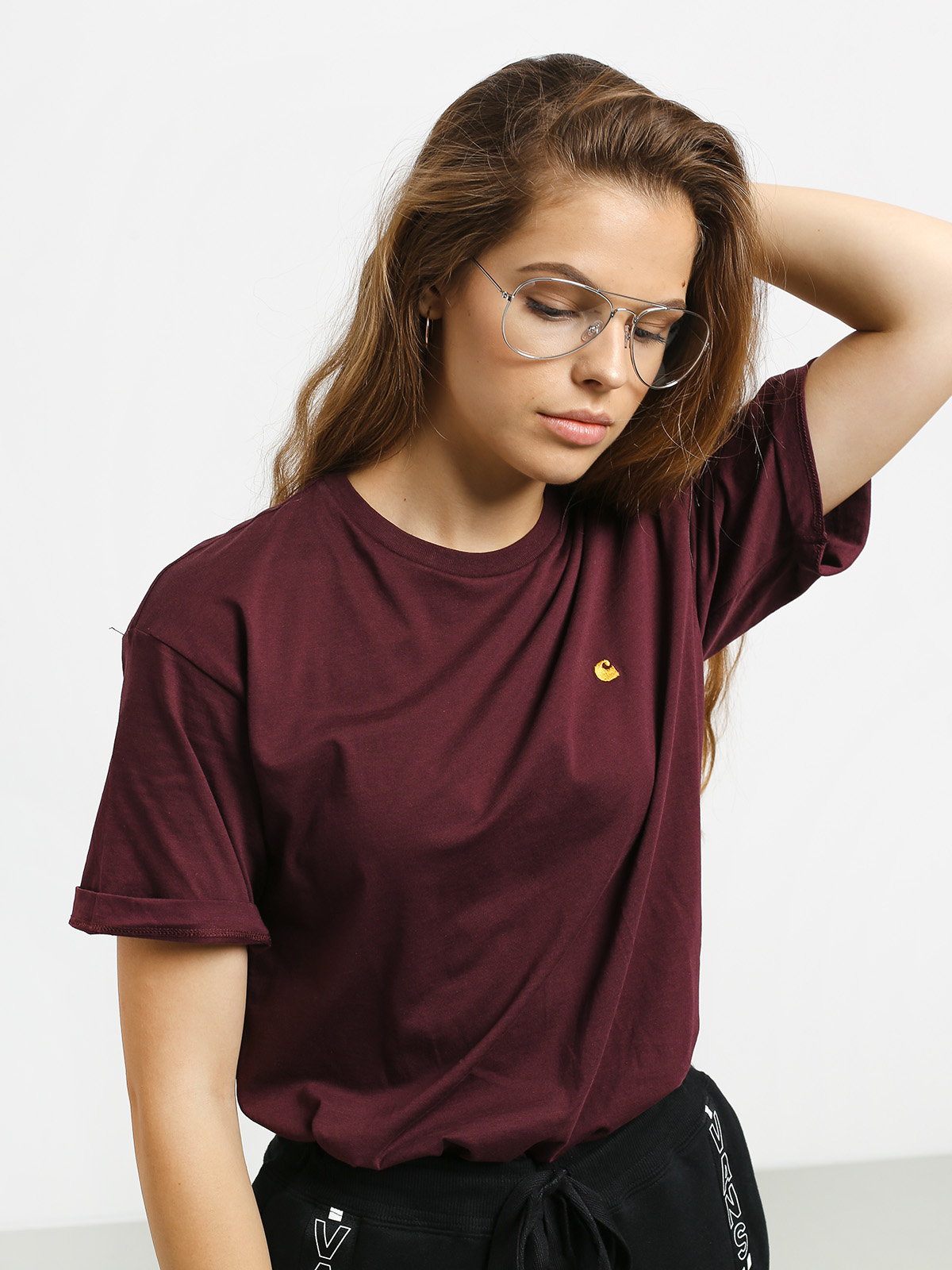 T-shirt Carhartt WIP Chasy Wmn (merlot/gold)