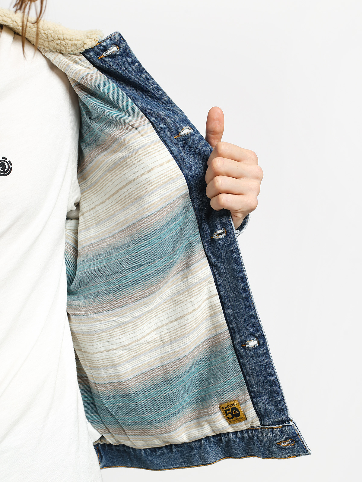 Kurtka Quiksilver Denim Jacket Sherpa (blue used)