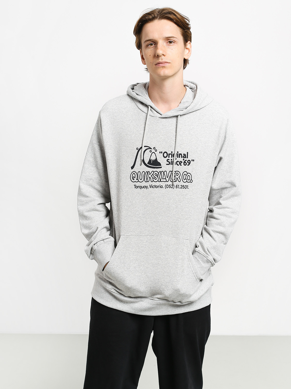Bluza z kapturem Quiksilver Nelson Sun Screen Fleece HD (athletic heather)