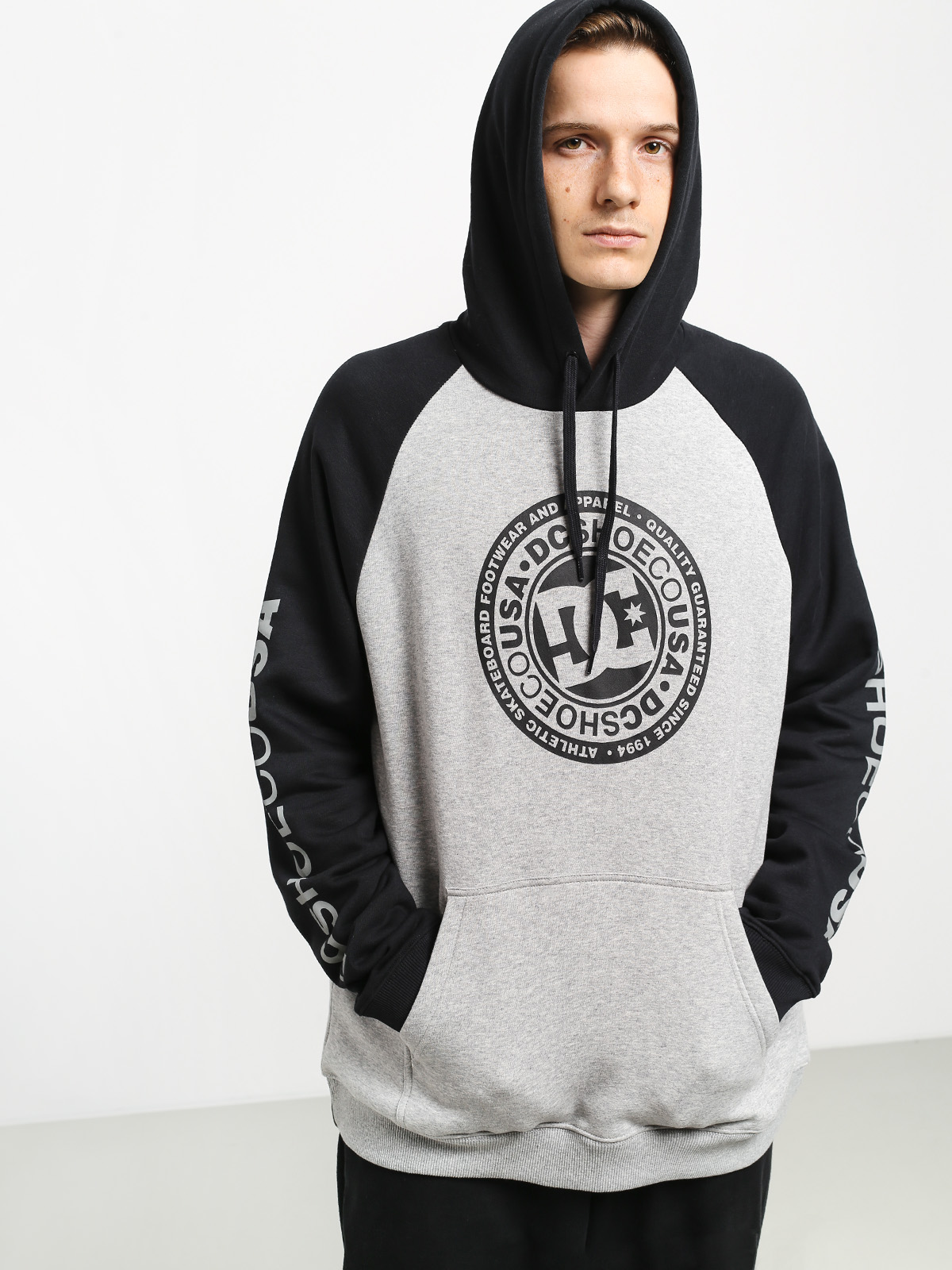 Bluza z kapturem DC Circle Star HD (grey heather/black)