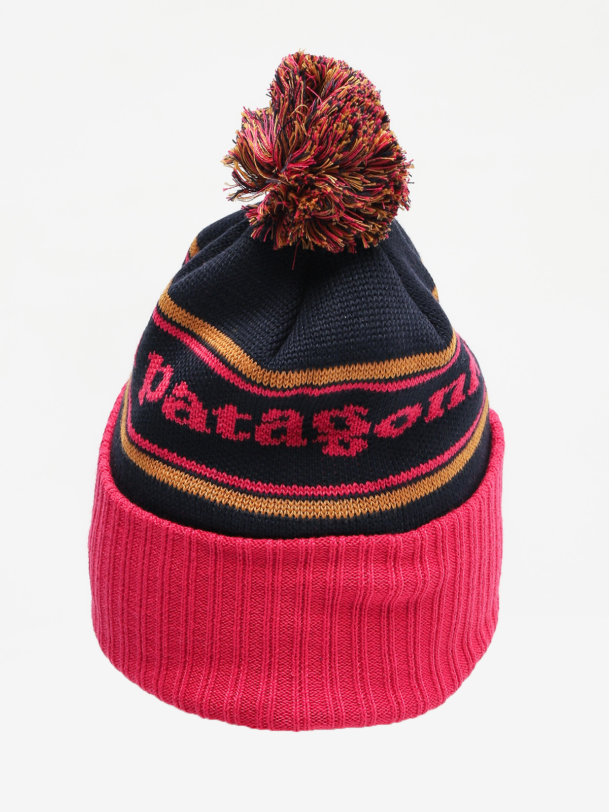 Czapka zimowa Patagonia Powder Town Beanie (park stripe/craft pink w/navy blue)