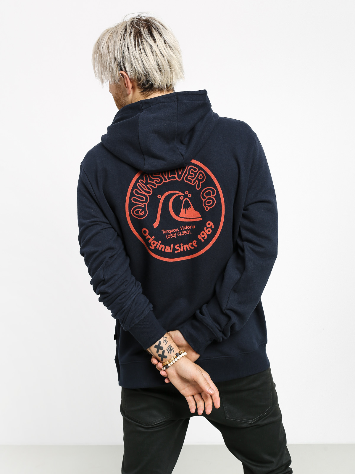Bluza z kapturem Quiksilver Daily Wax Screen Fleece HD (sky captain)