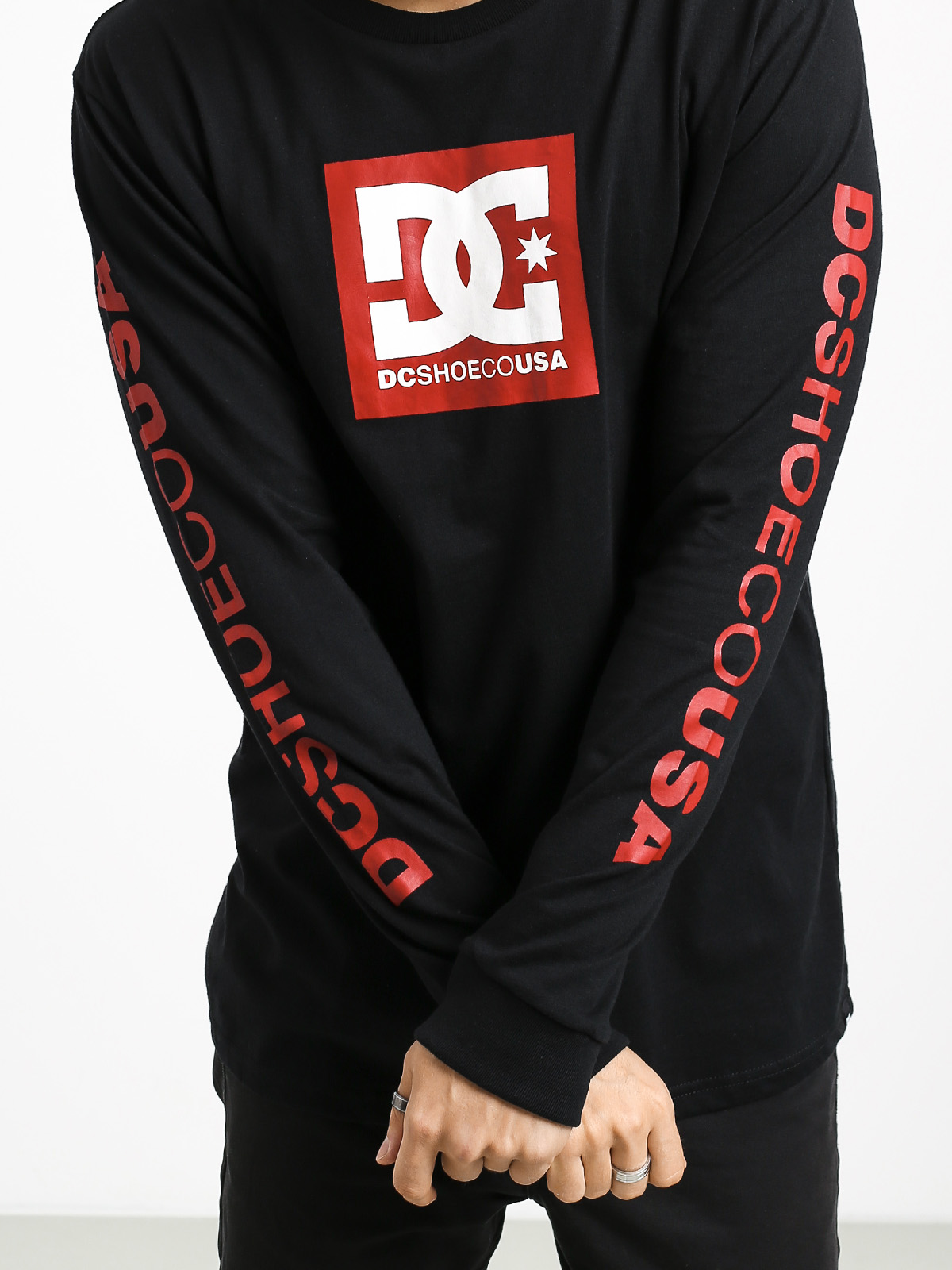Longsleeve DC Squarestar (black/chili pepper)