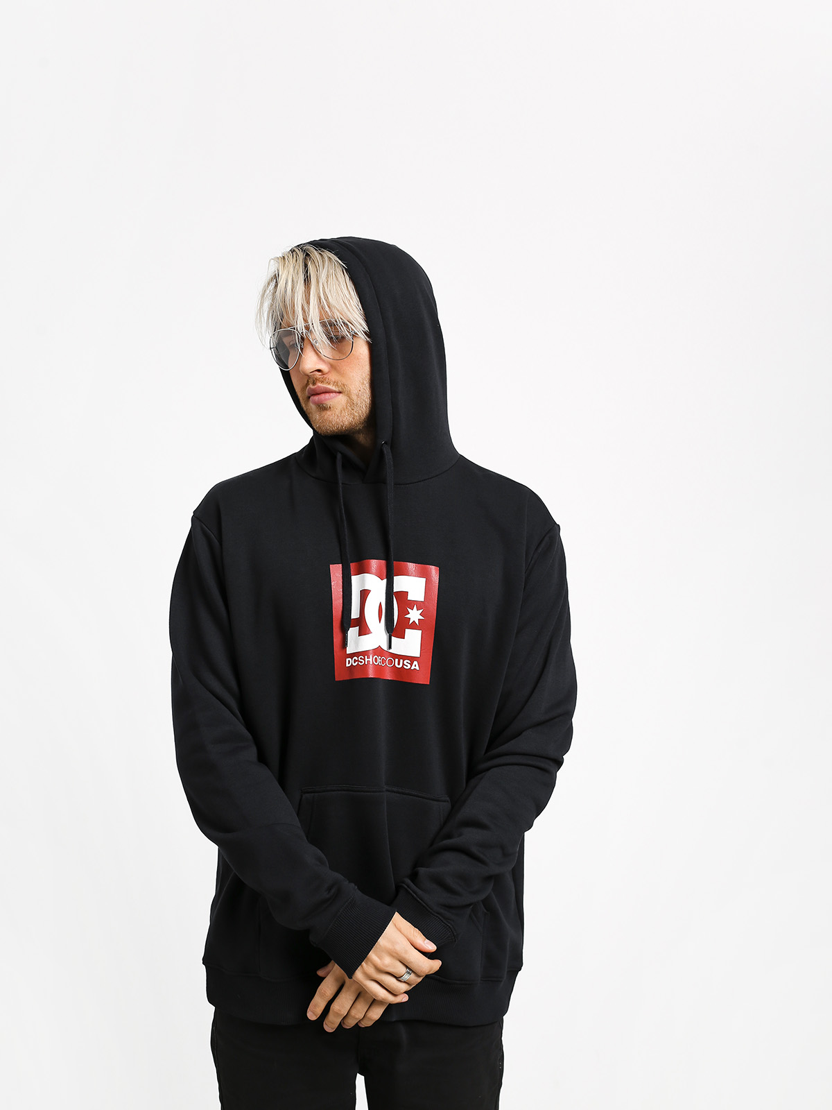 Bluza z kapturem DC Square Star HD (black/chili pepper)