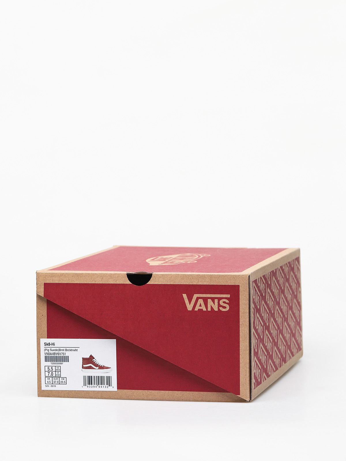 Buty Vans Sk8 Hi (pig suede/brnt brcktrwht)