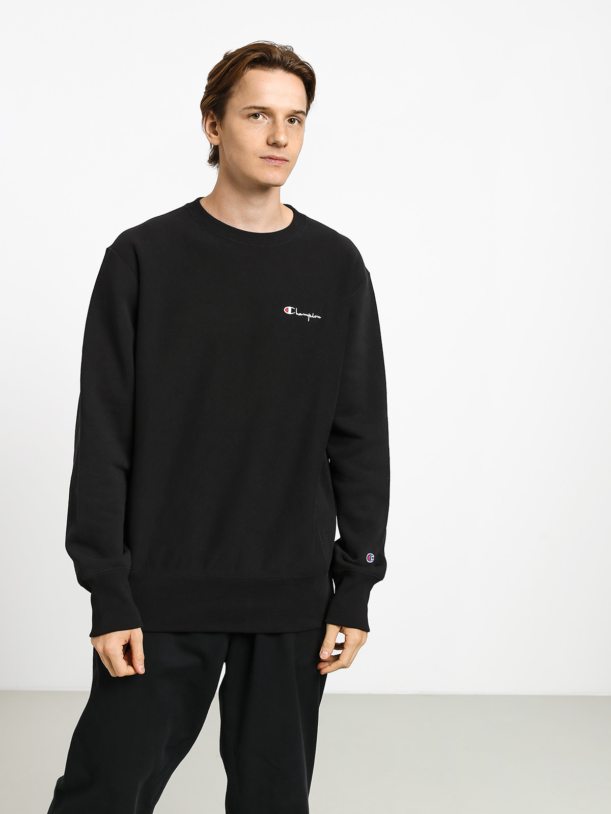 Bluza Champion Premium Reverse Weave Crewneck Left Chest Logo (nbk)