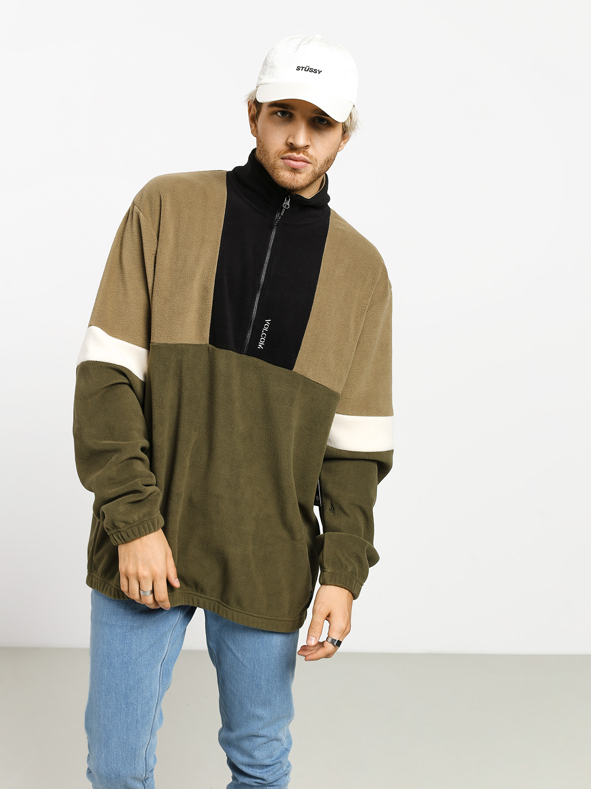 Bluza Volcom Trekker Sherpa Crew (dark olive)