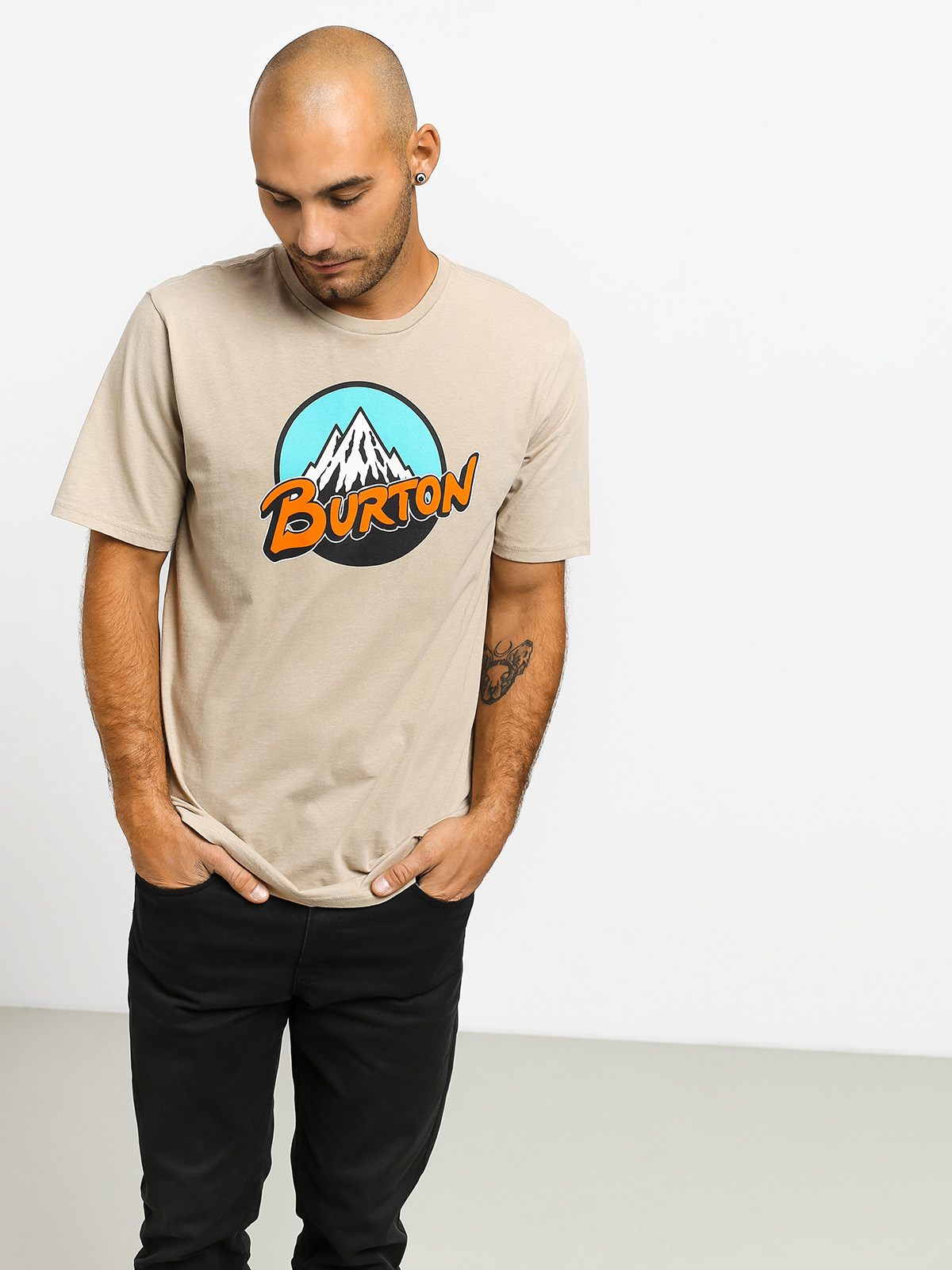 T-shirt Burton Retro Mtn (plaza taupe)