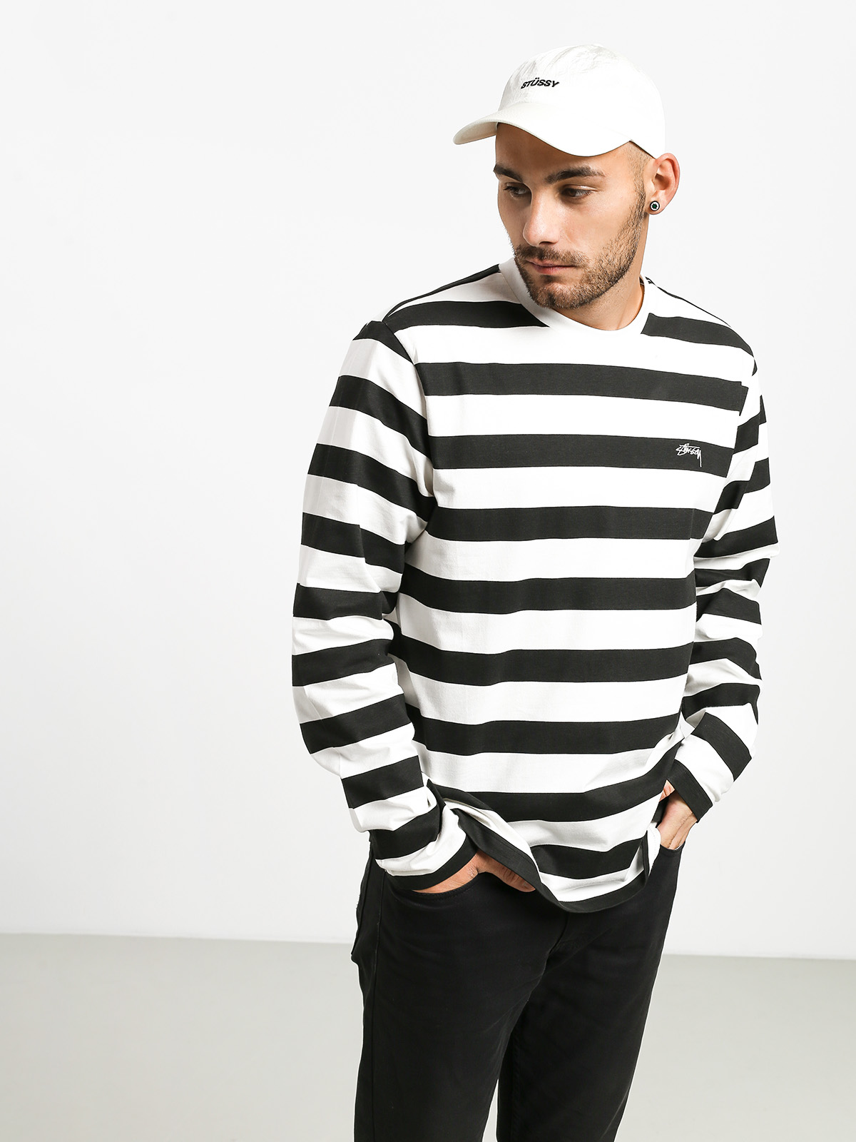 Longsleeve Stussy Printed Stripe (black)