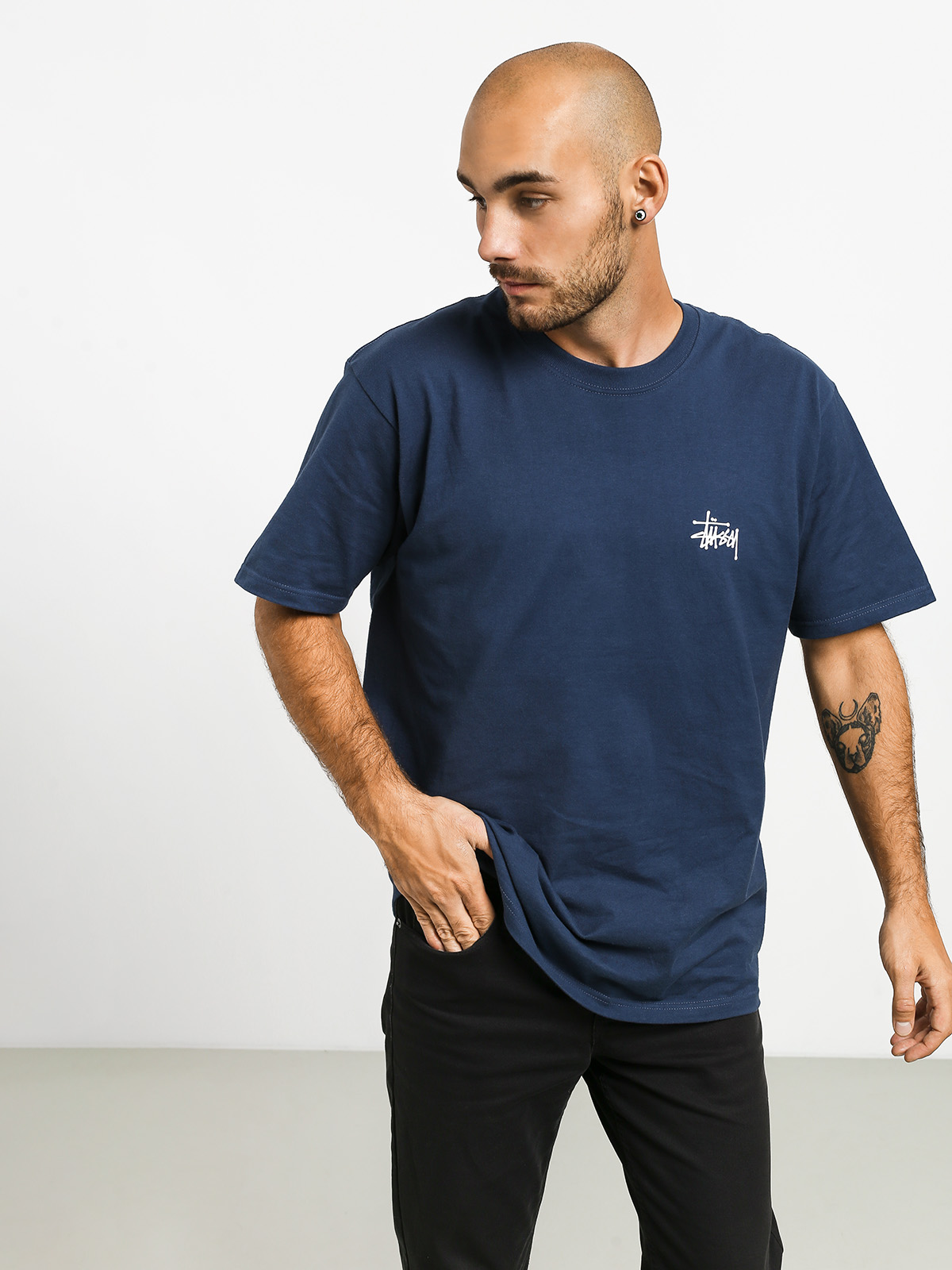 T-shirt Stussy Basic Stussy (navy)