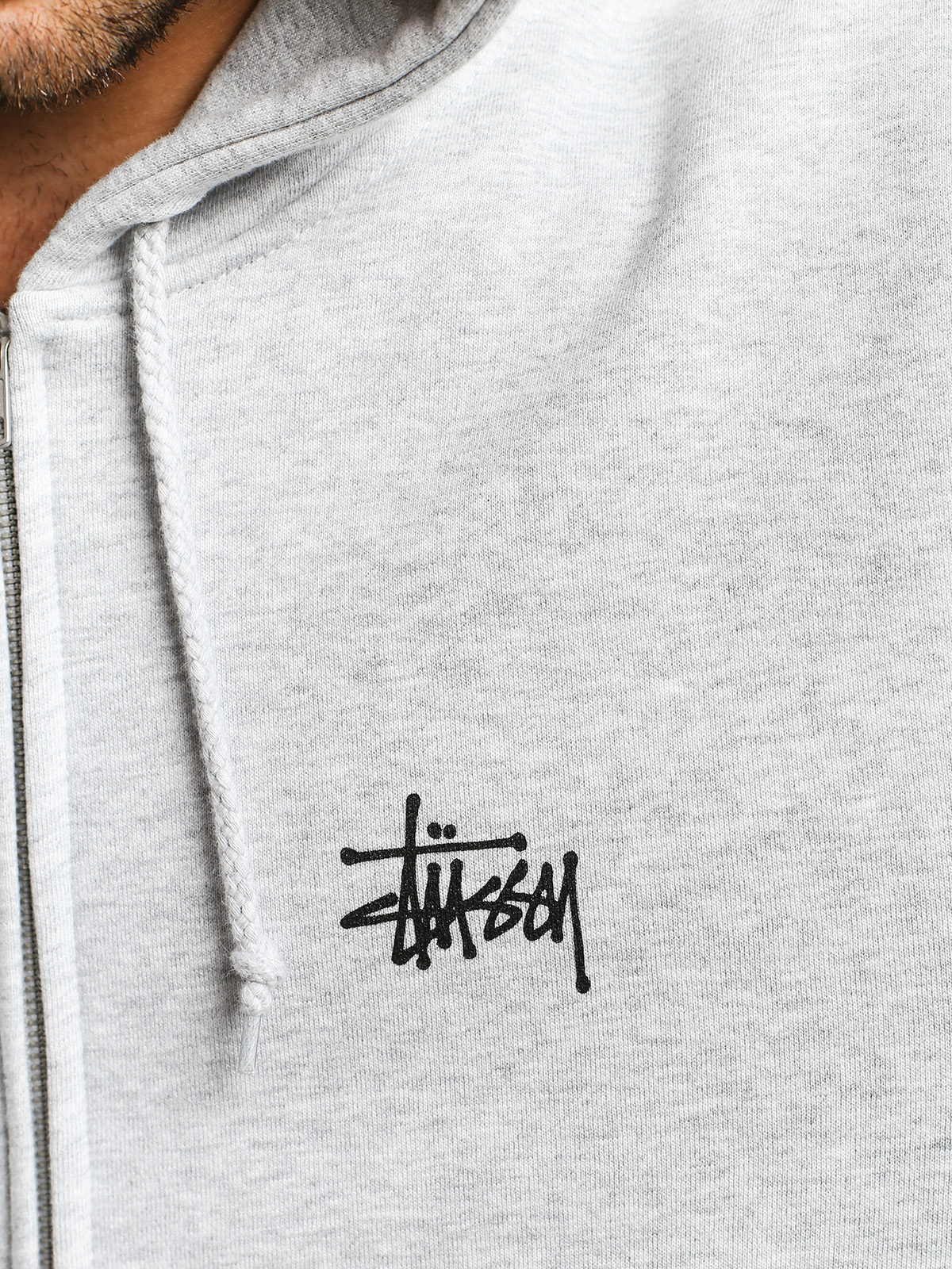 Bluza z kapturem Stussy Basic Stussy ZHD (ash heather)