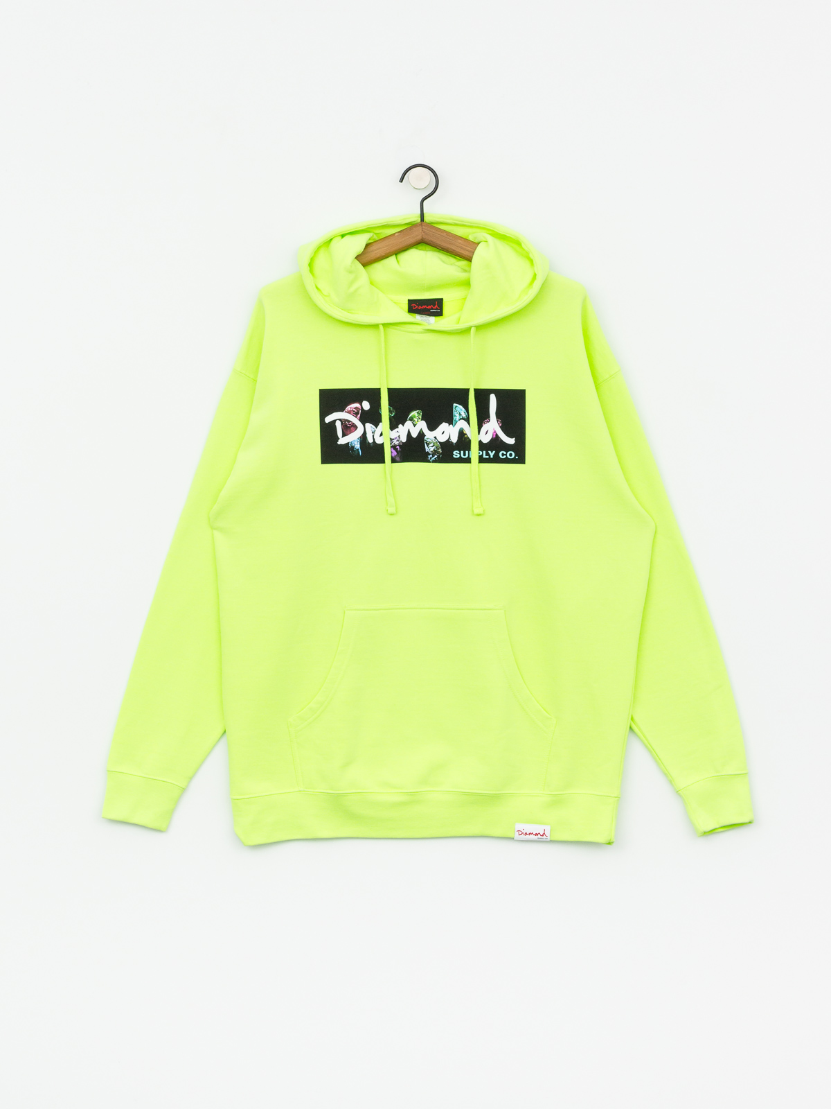 Bluza z kapturem Diamond Supply Co. Color Box Logo HD (safety green)