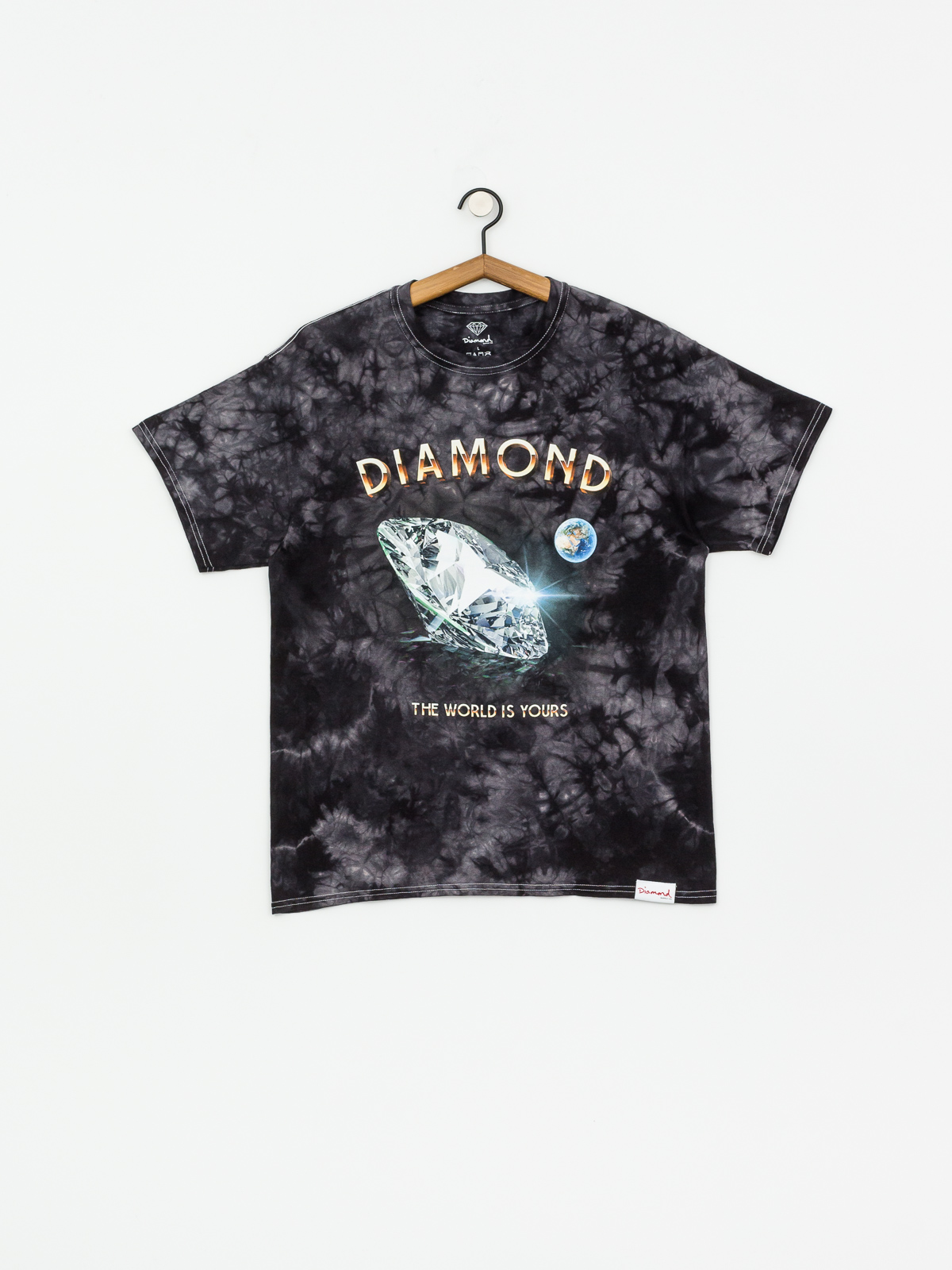 T-shirt Diamond Supply Co. World Is Yours Crystal Wash (black)