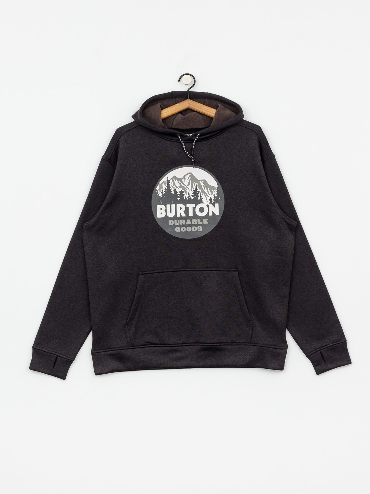 Męska Bluza z kapturem Burton Oak HD (true black heather)