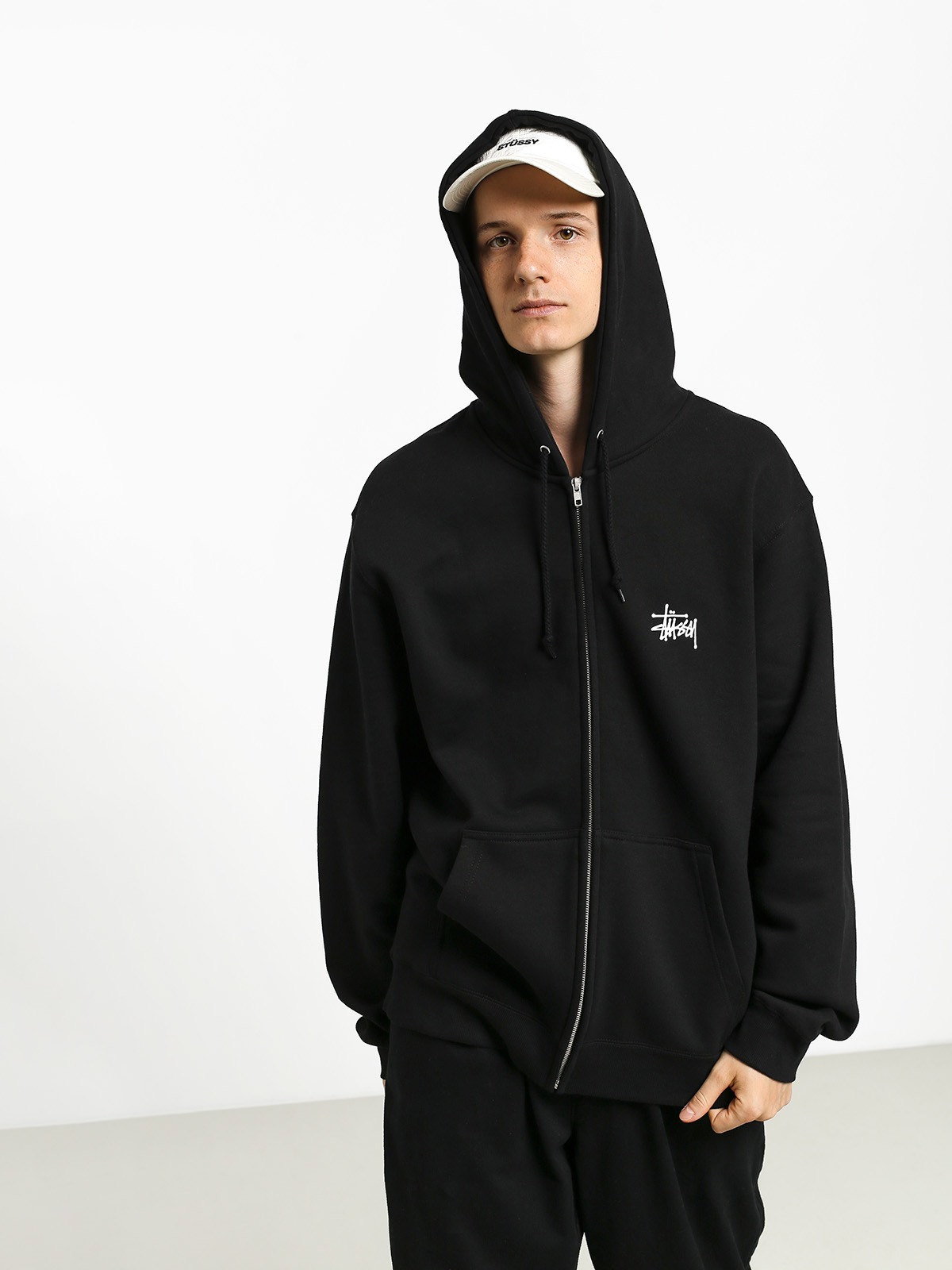 Bluza z kapturem Stussy Basic Stussy ZHD (black)
