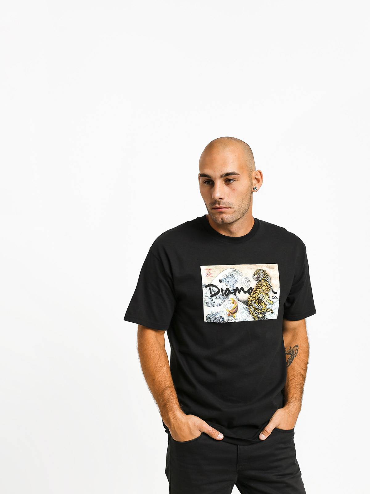 T-shirt Diamond Supply Co. Tiger Wave (black)