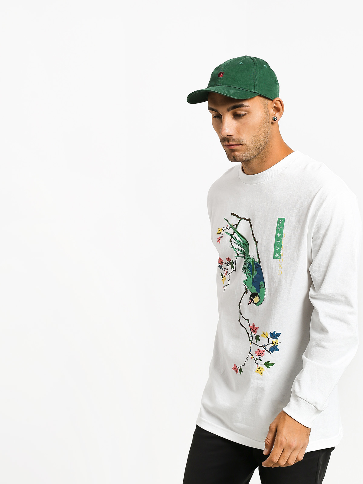 Longsleeve Diamond Supply Co. Perched (white)