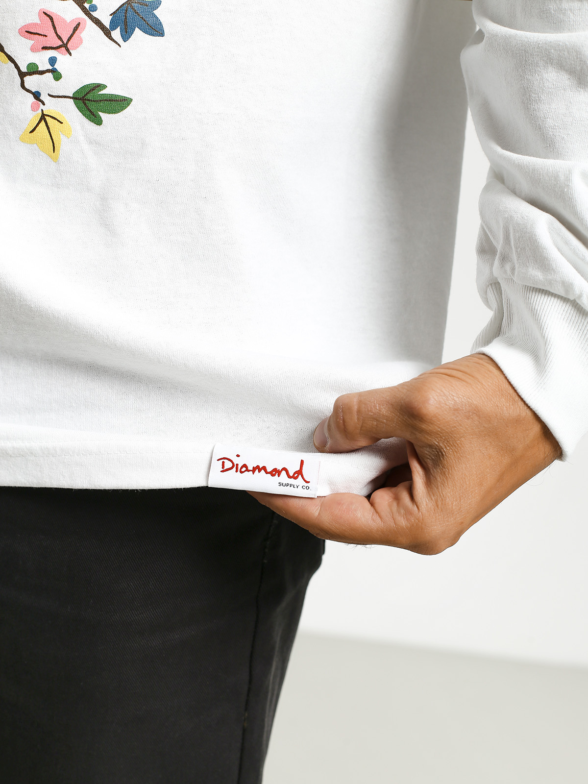 Longsleeve Diamond Supply Co. Perched (white)
