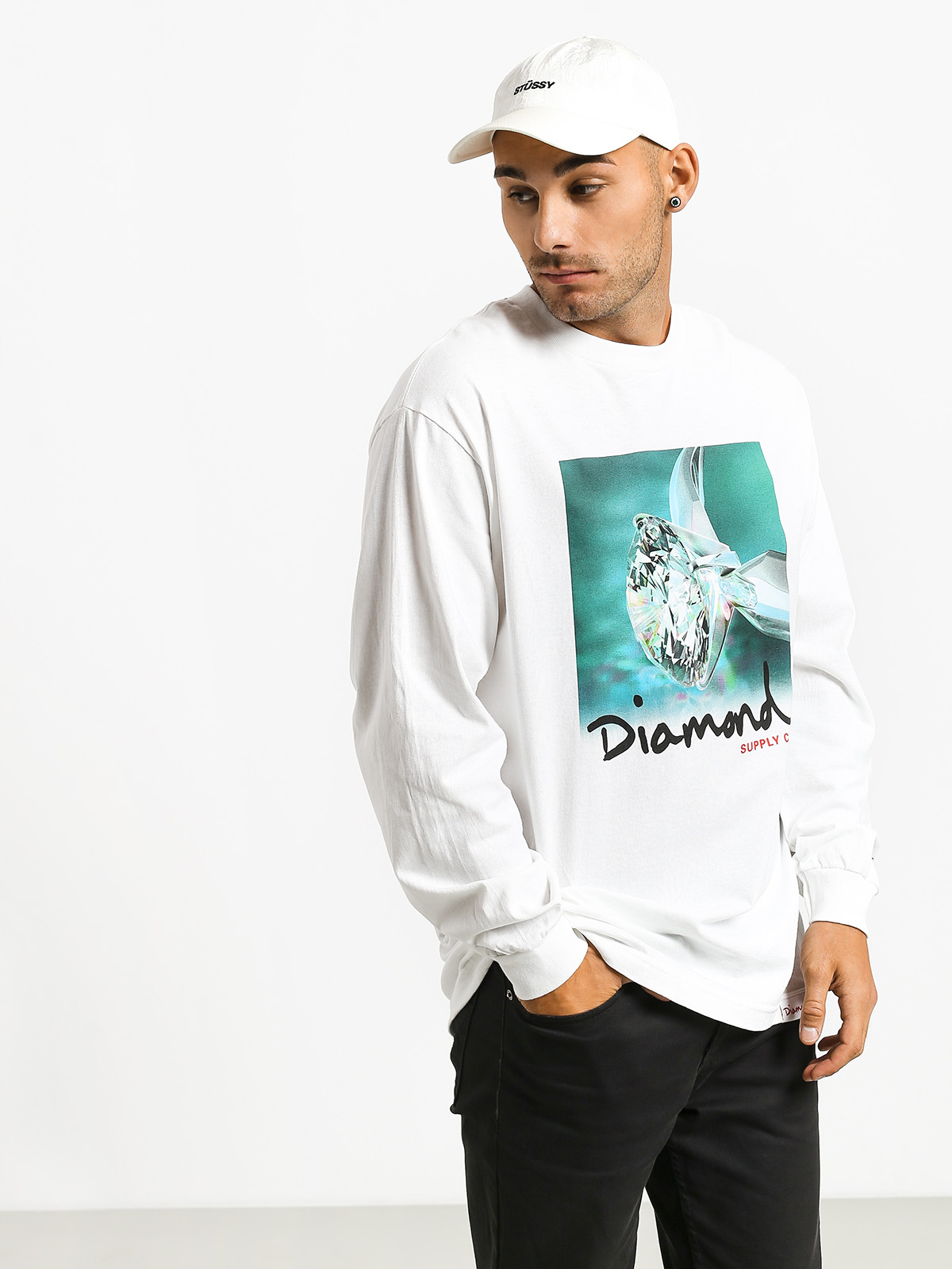 Longsleeve Diamond Supply Co. Shimmer (white)