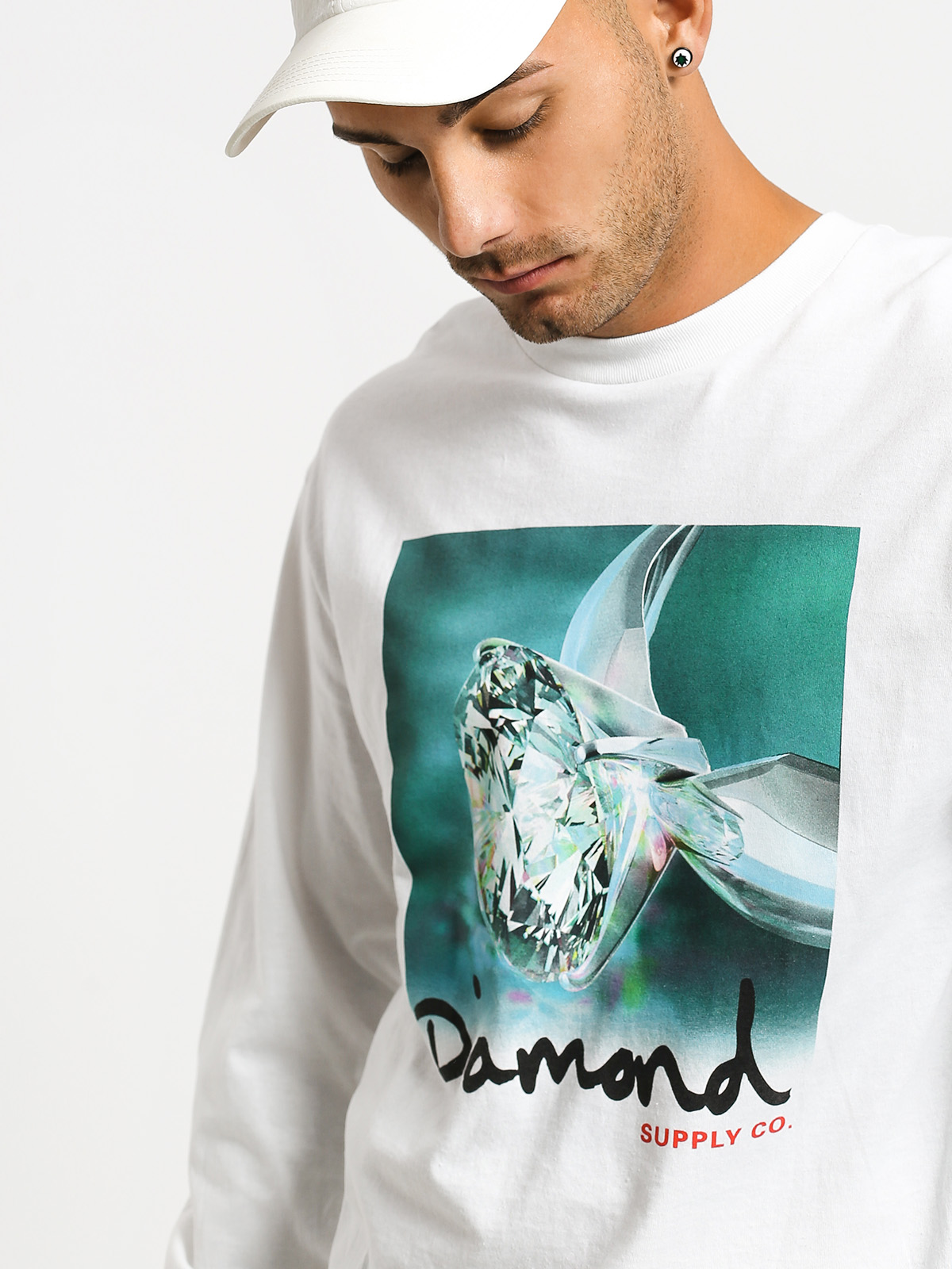 Longsleeve Diamond Supply Co. Shimmer (white)