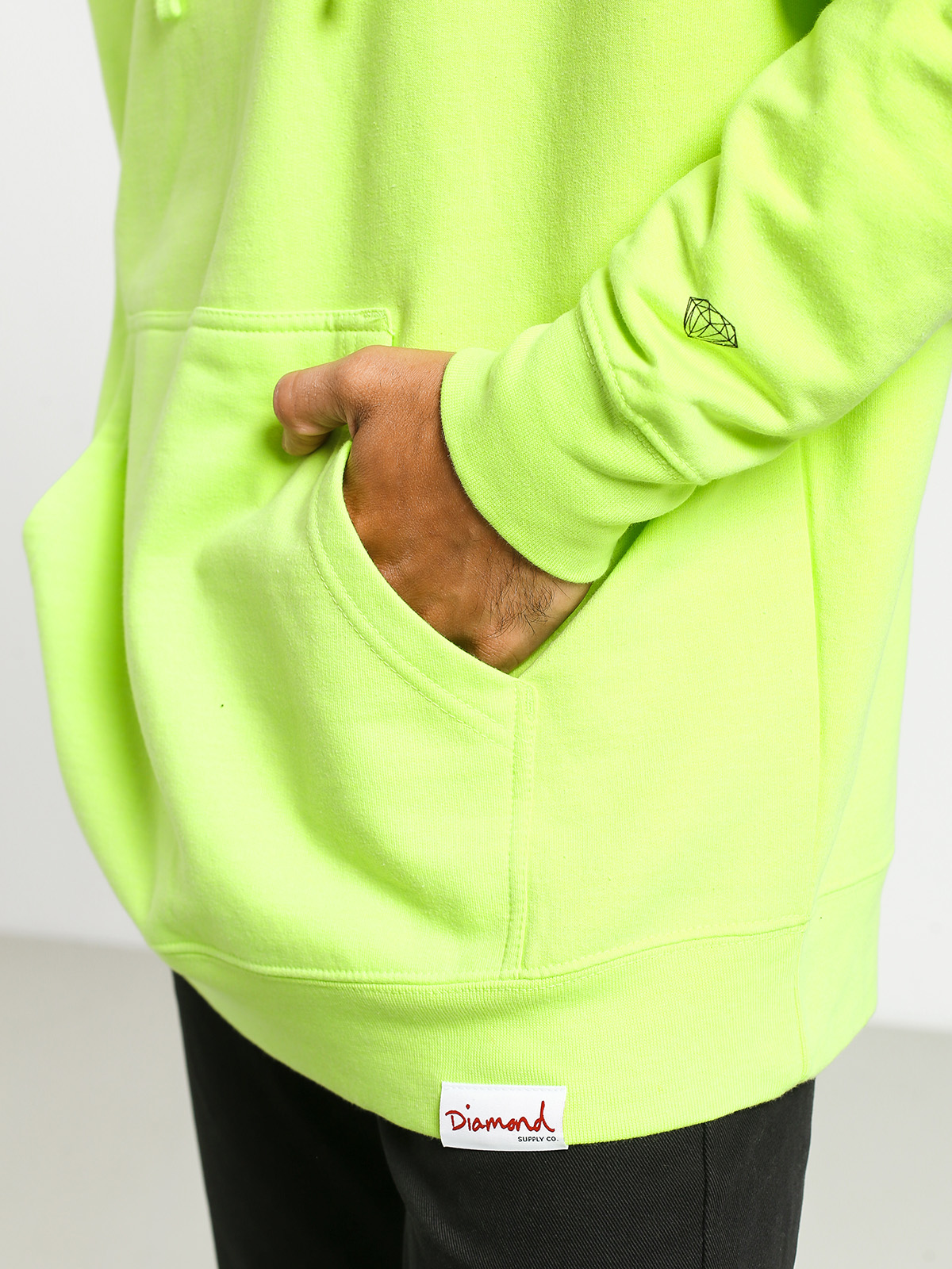 Bluza z kapturem Diamond Supply Co. Color Box Logo HD (safety green)
