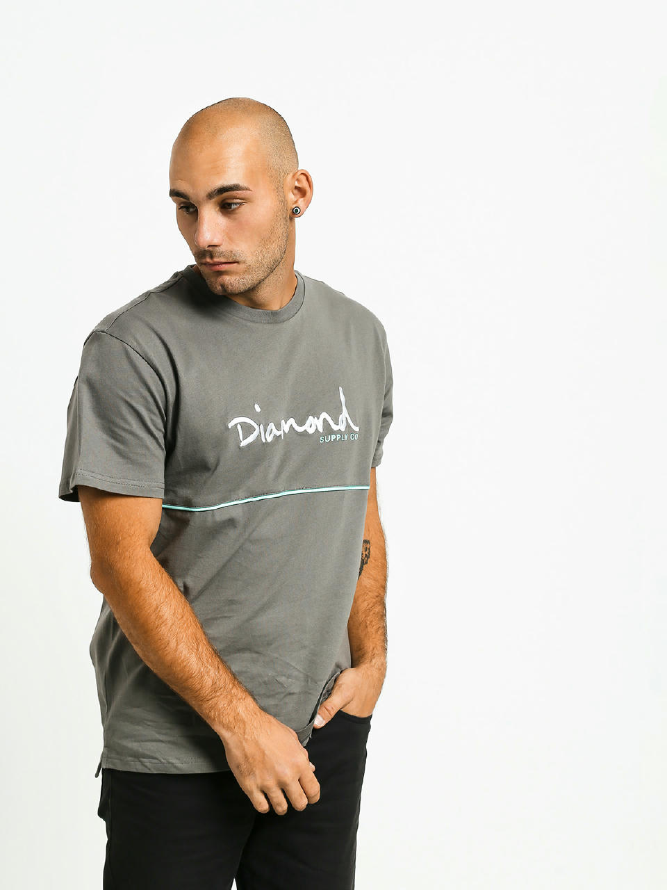 T-shirt Diamond Supply Co. Hard Cut (grey)