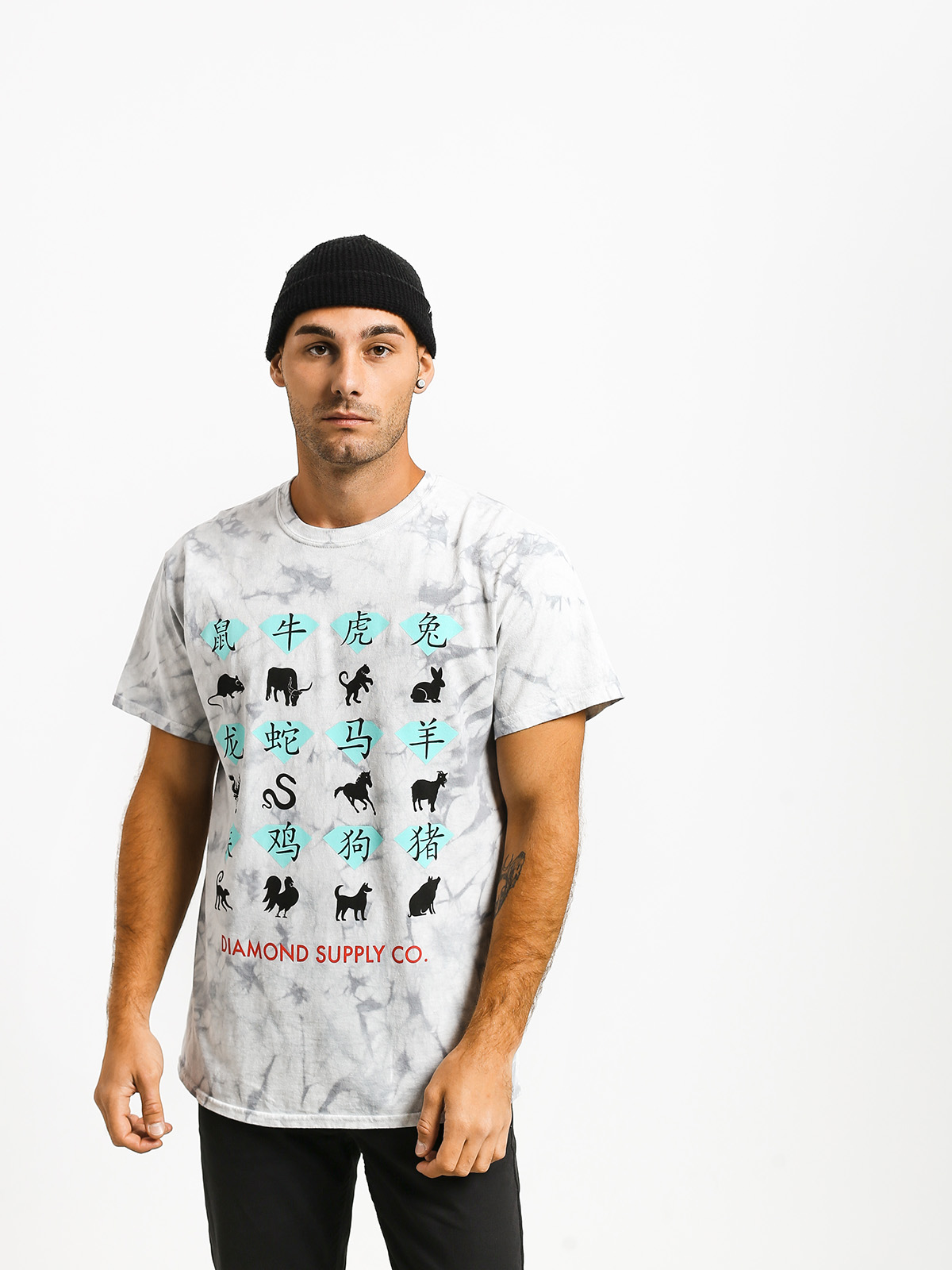 T-shirt Diamond Supply Co. Zodiac Crystal Wash (grey)