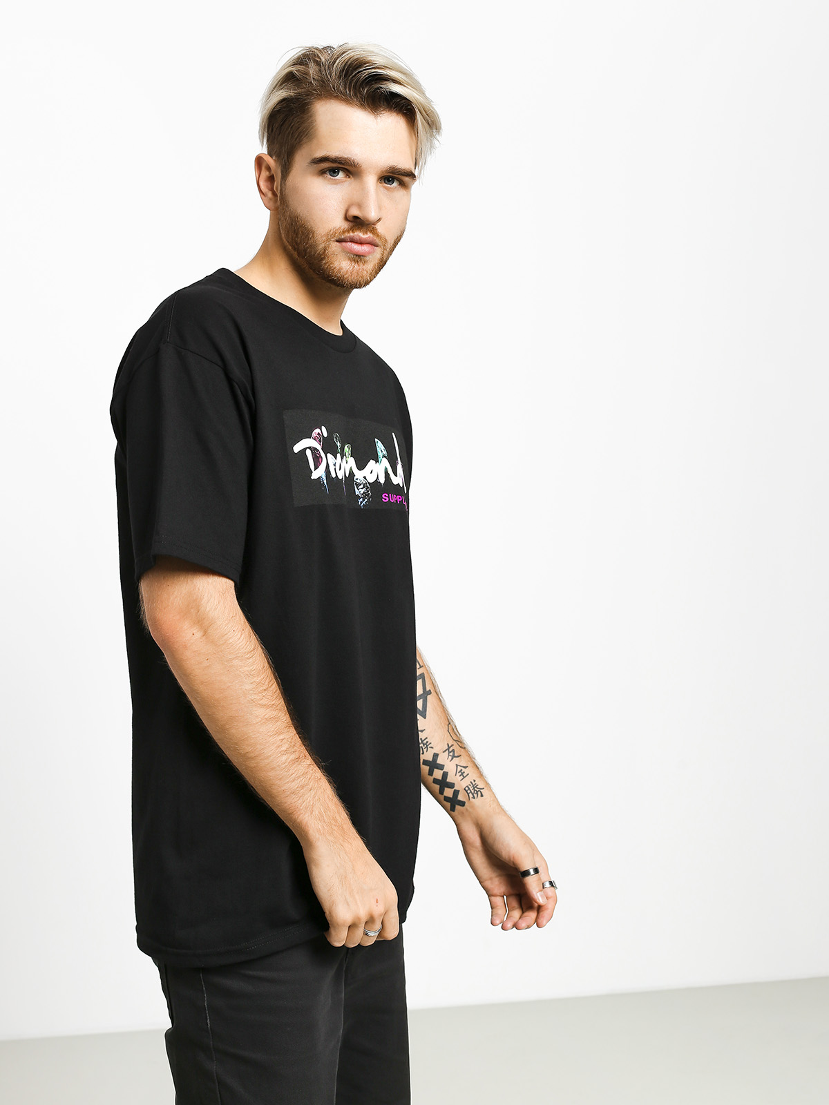 T-shirt Diamond Supply Co. Color Box Logo (black)