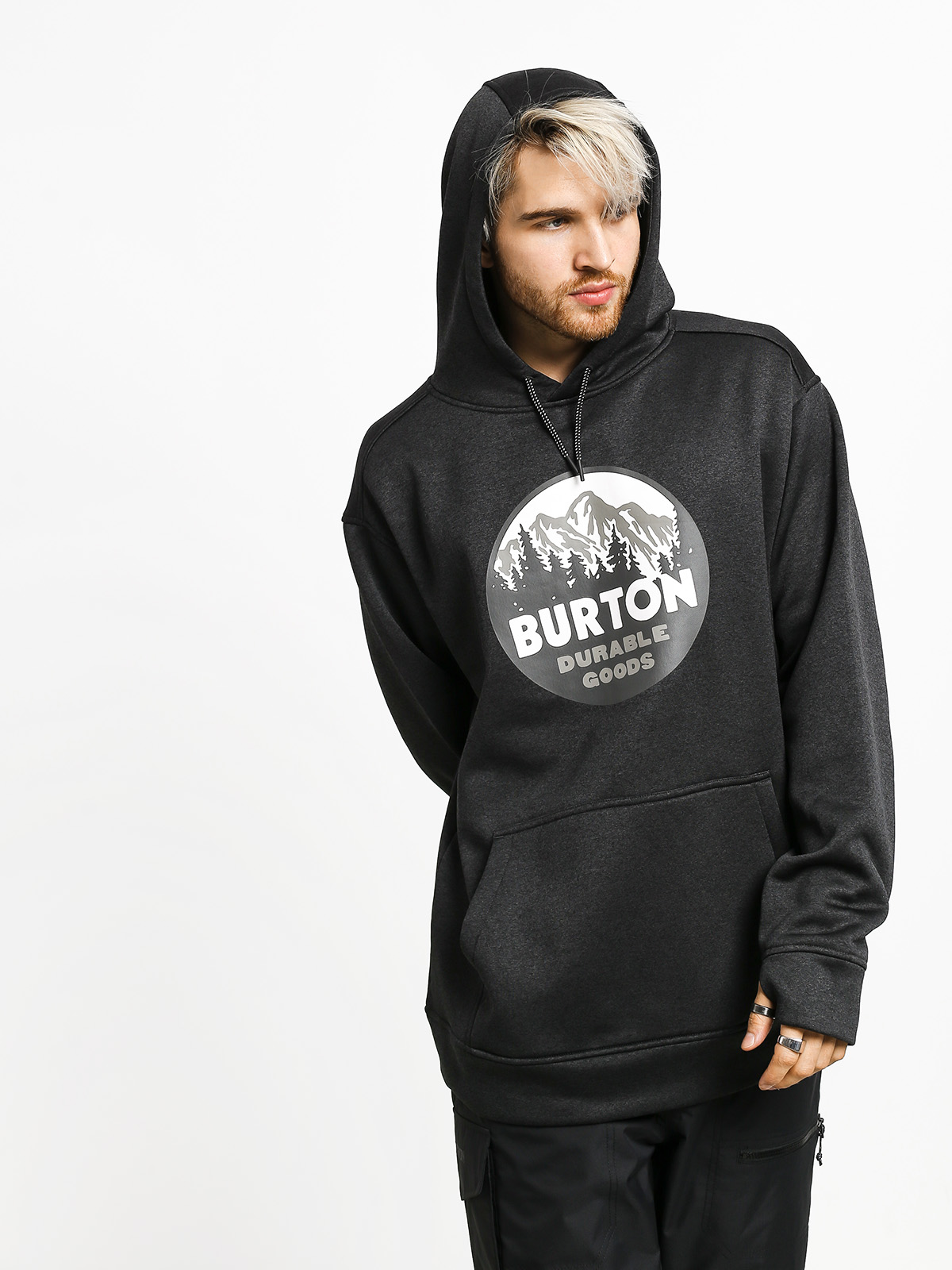 Męska Bluza z kapturem Burton Oak HD (true black heather)