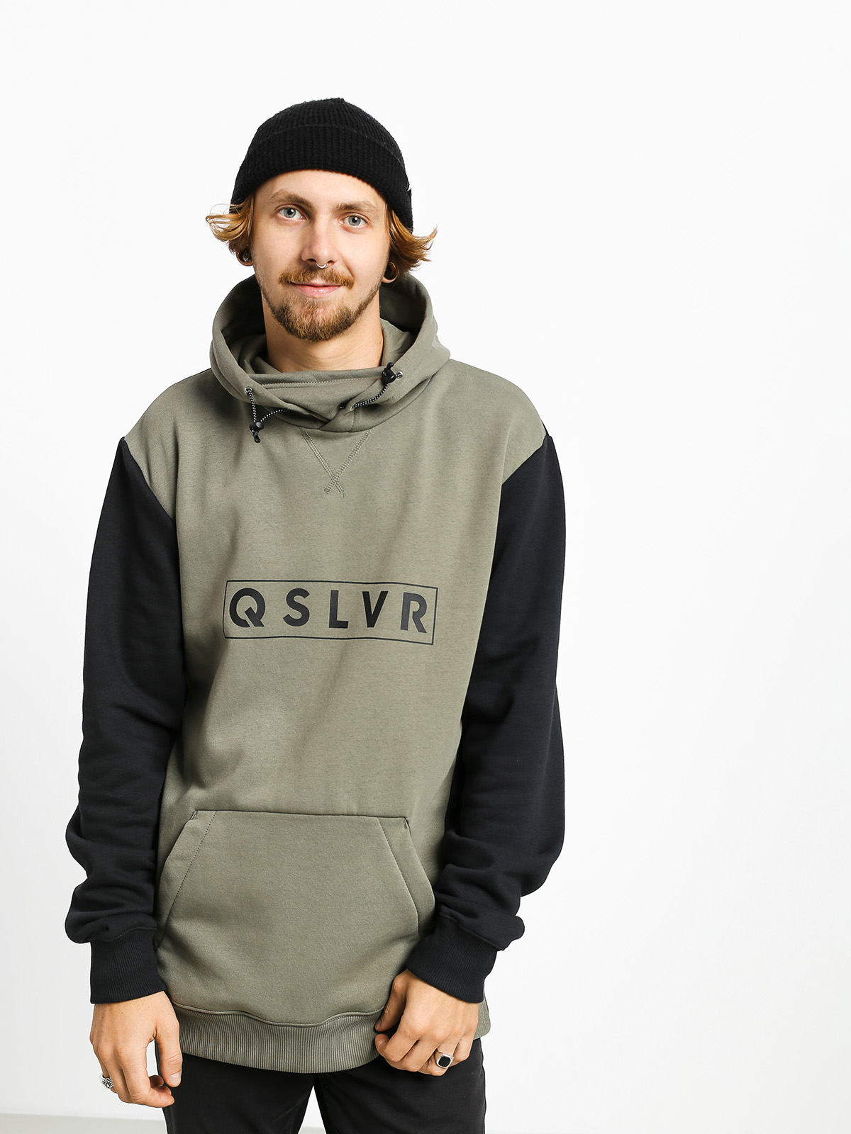 Męska Bluza z kapturem Quiksilver Big Logo Tech  HD (agave green)