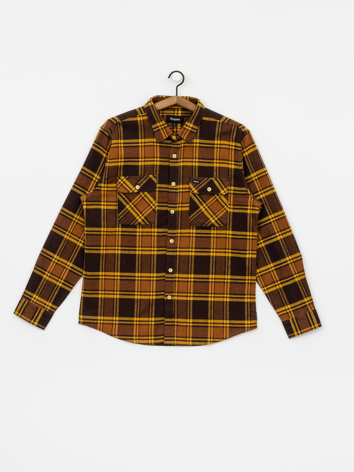 Koszula Brixton Bowery Flannel Ls (brown/gold)