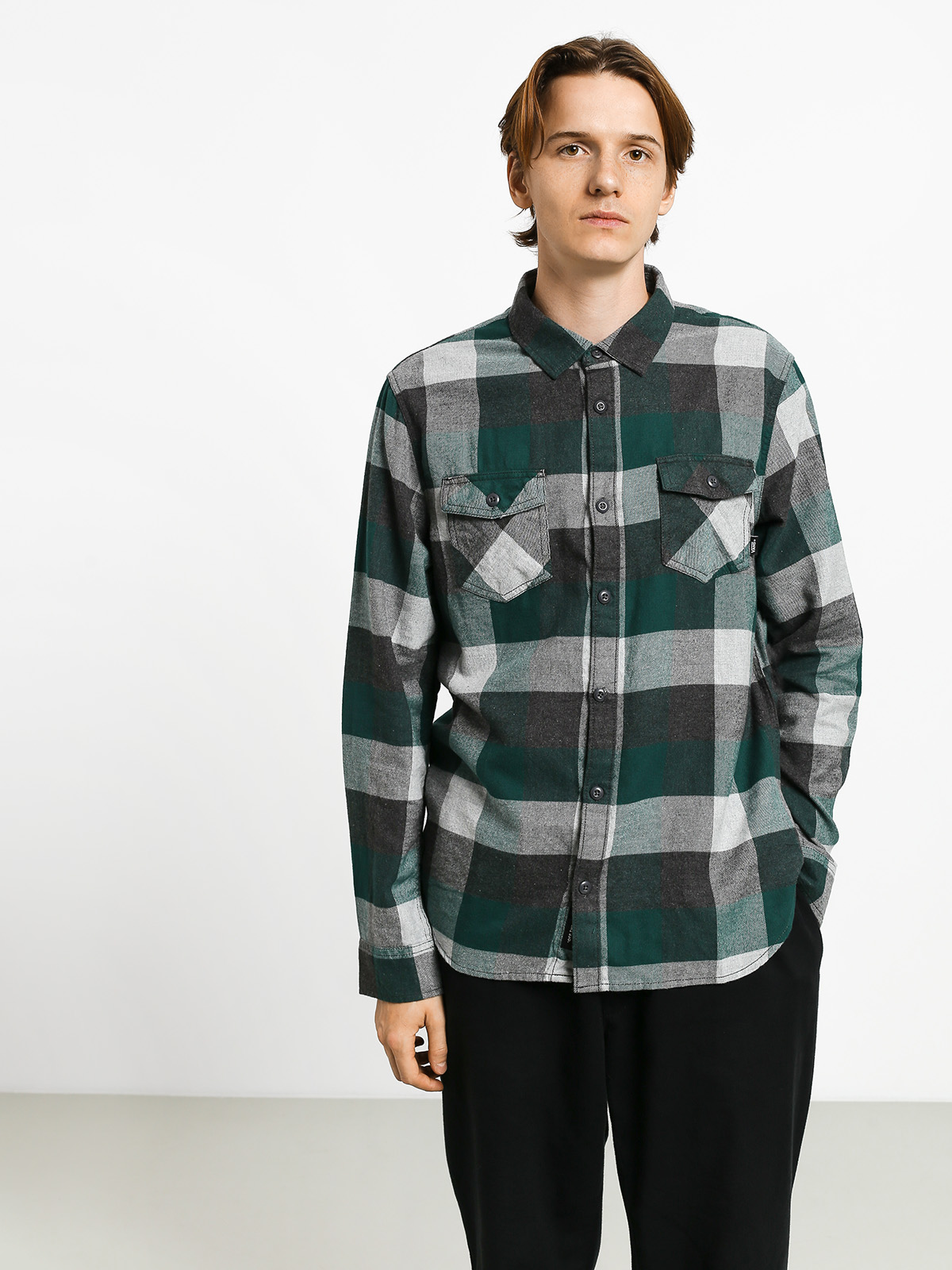 Koszula Vans Box Flannel (trekking green/grey heather)
